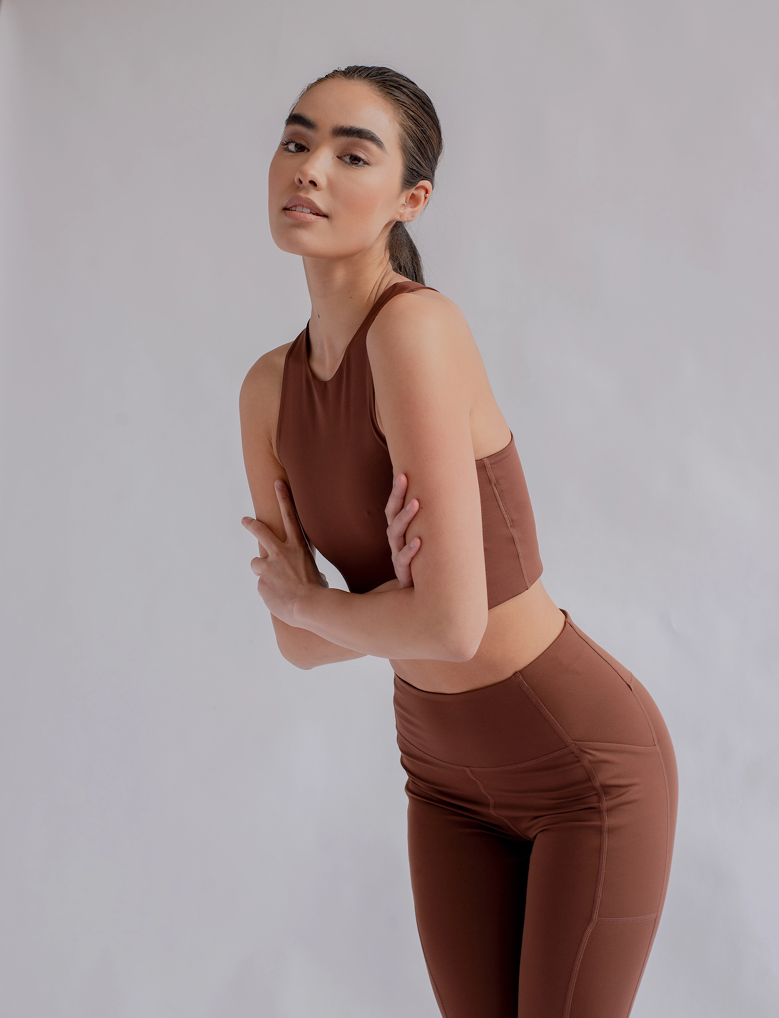 Girlfriend Collective - Pocket High-Rise Legging, 7/8 - 7/8 ilgis - earth - 5