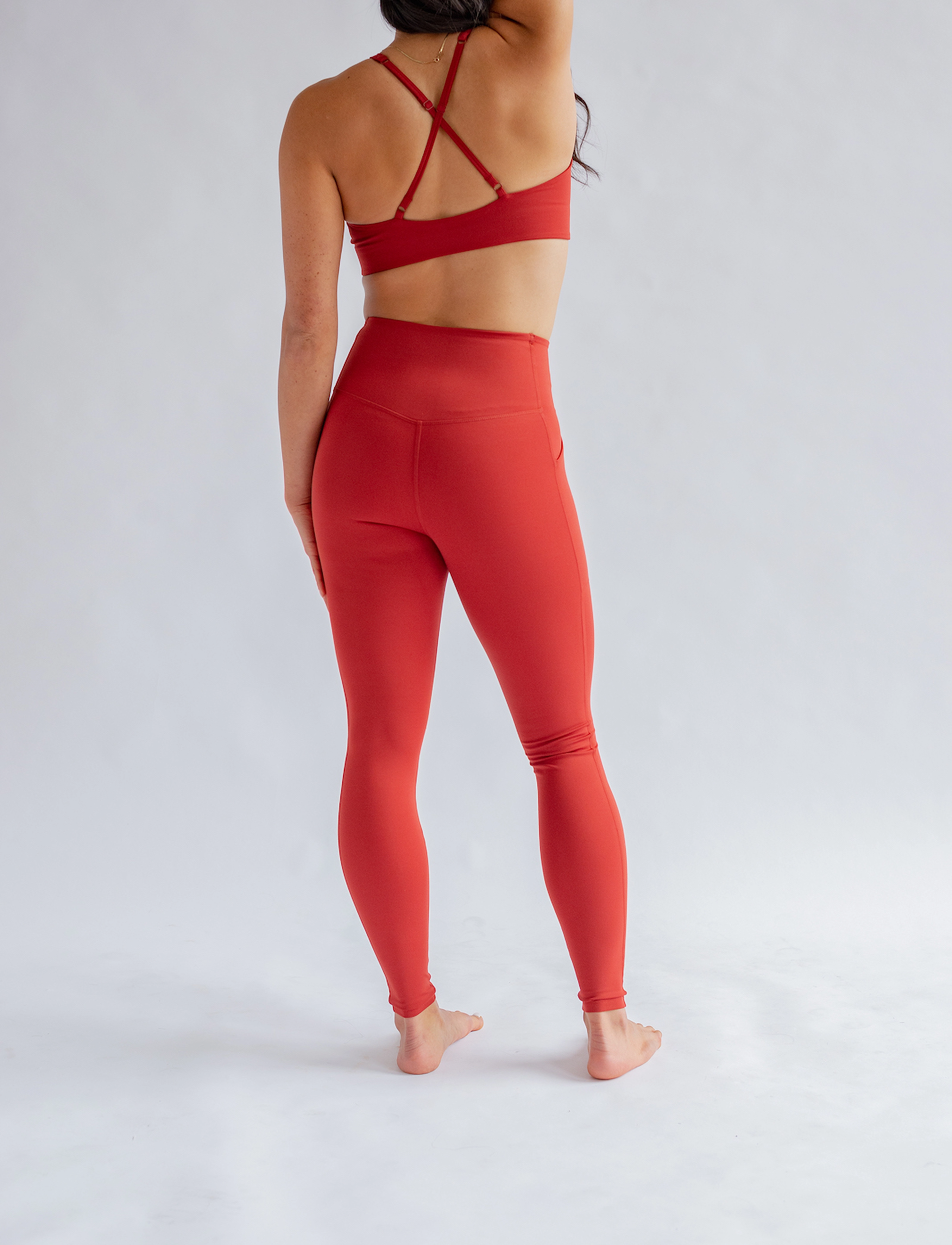 Girlfriend Collective - Pocket High-Rise Legging, 7/8 - 7/8 længde - ember - 3