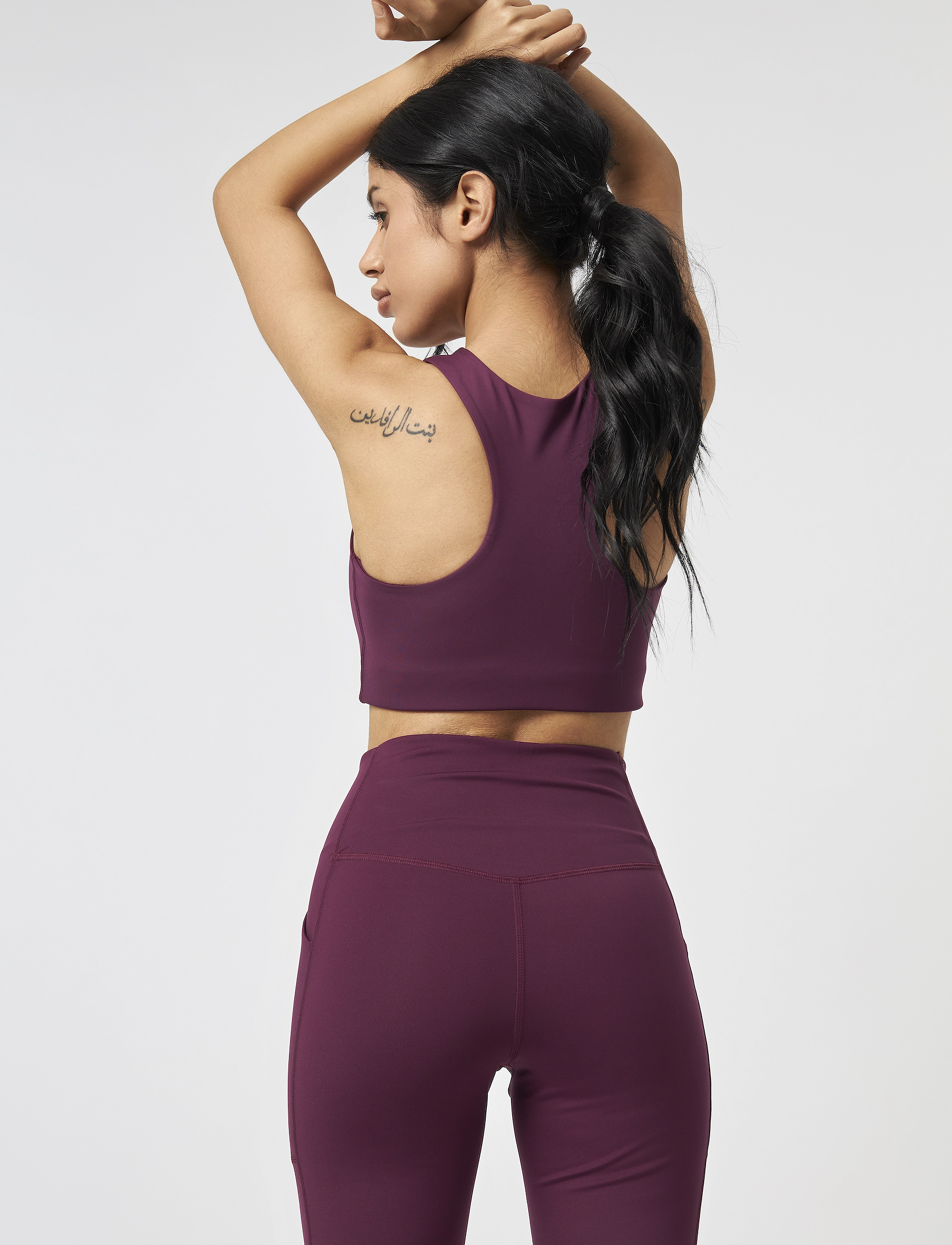 Girlfriend Collective - Pocket High-Rise Legging, 7/8 - 7/8 länge - plum - 4