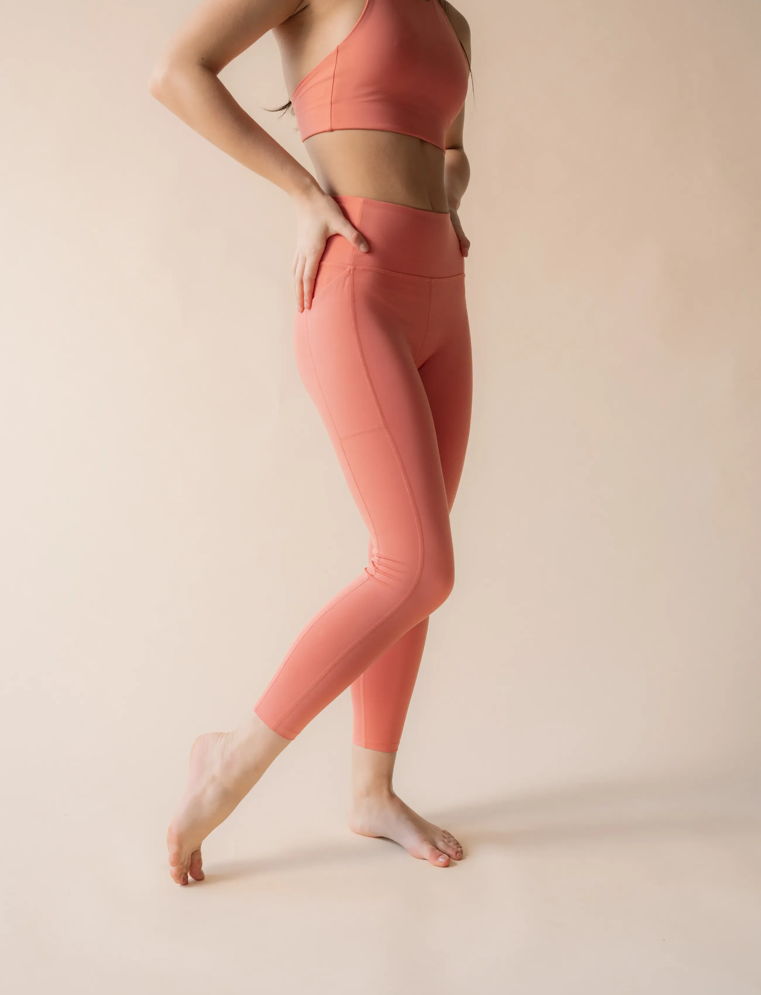 Girlfriend Collective - Pocket High-Rise Legging, 7/8 - 7/8 længde - primrose - 4