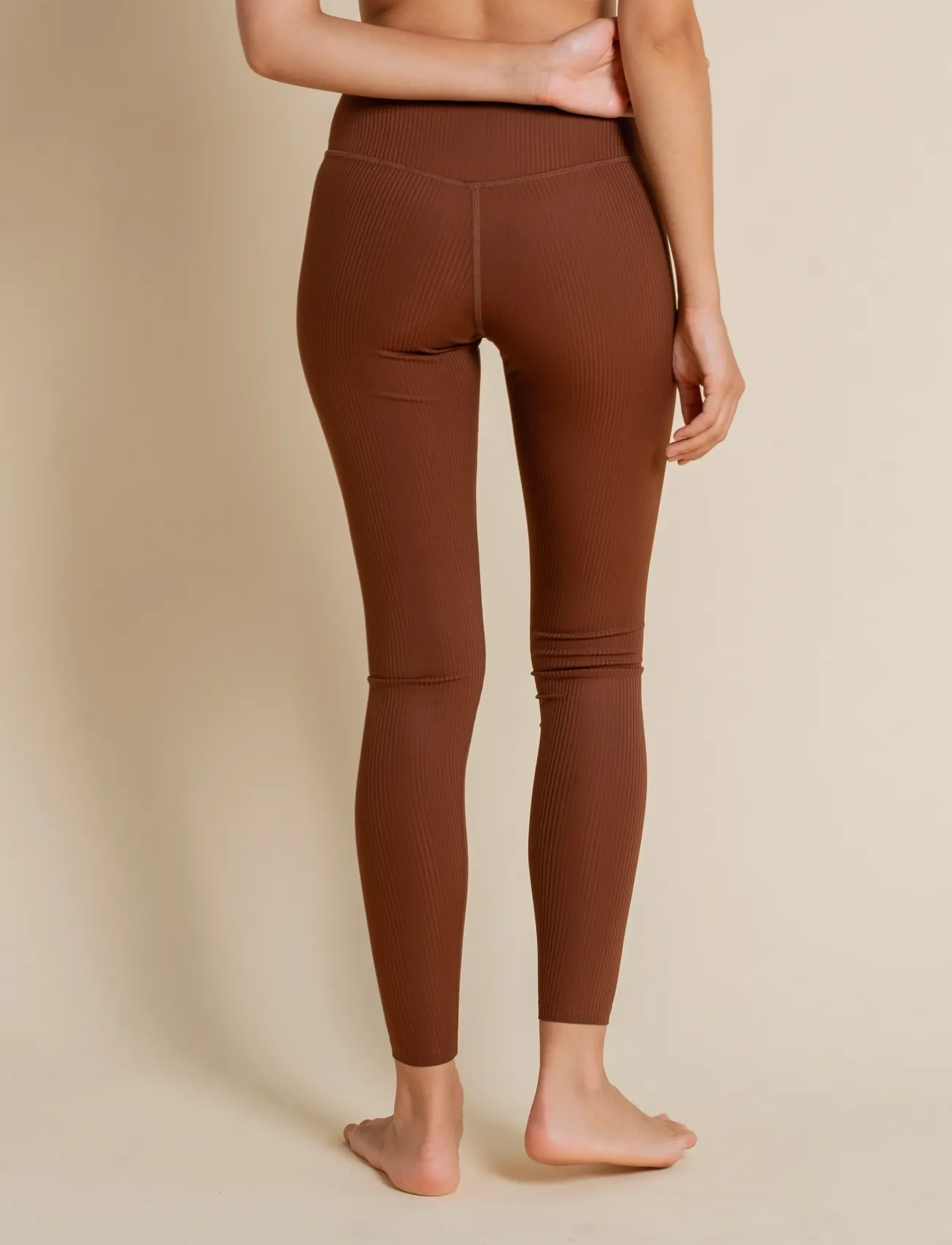 Girlfriend Collective - Rib High-Rise Legging, Long - täispikkus - earth - 5