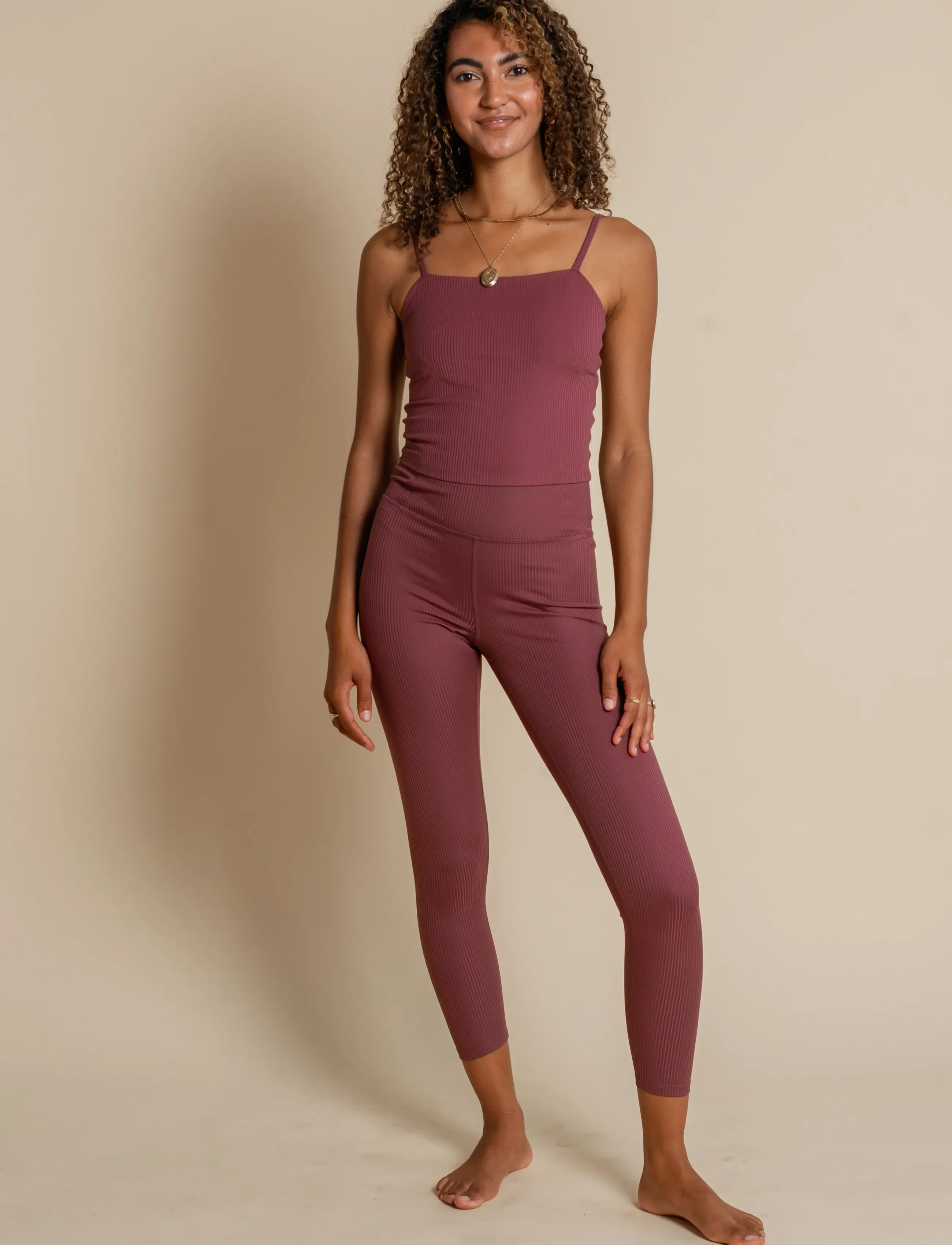 Girlfriend Collective - Rib High-Rise Legging, Long - fuld længde - goji - 3