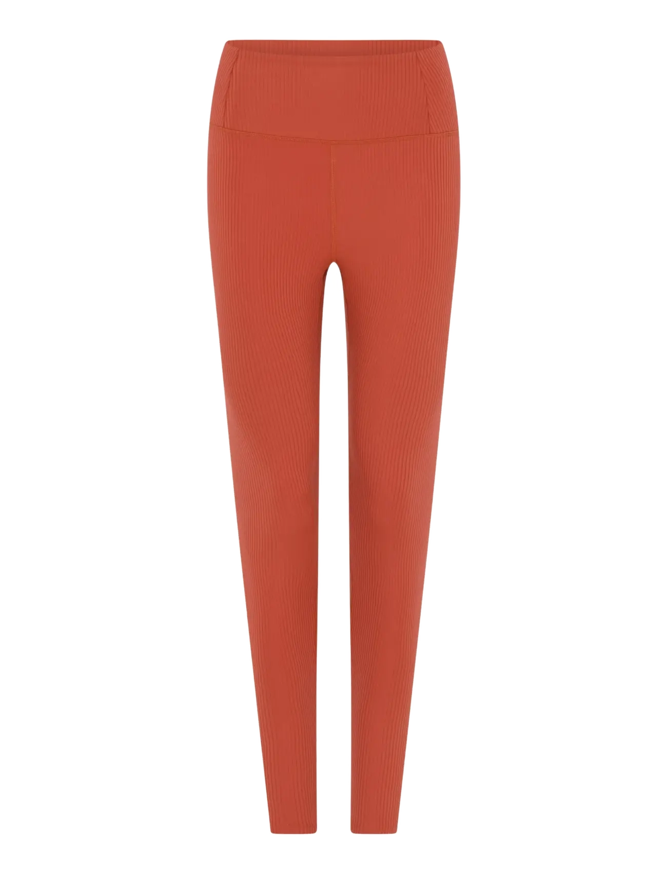 Girlfriend Collective Rib High-Rise Legging, Long - Tøj - RED CLAY / orange