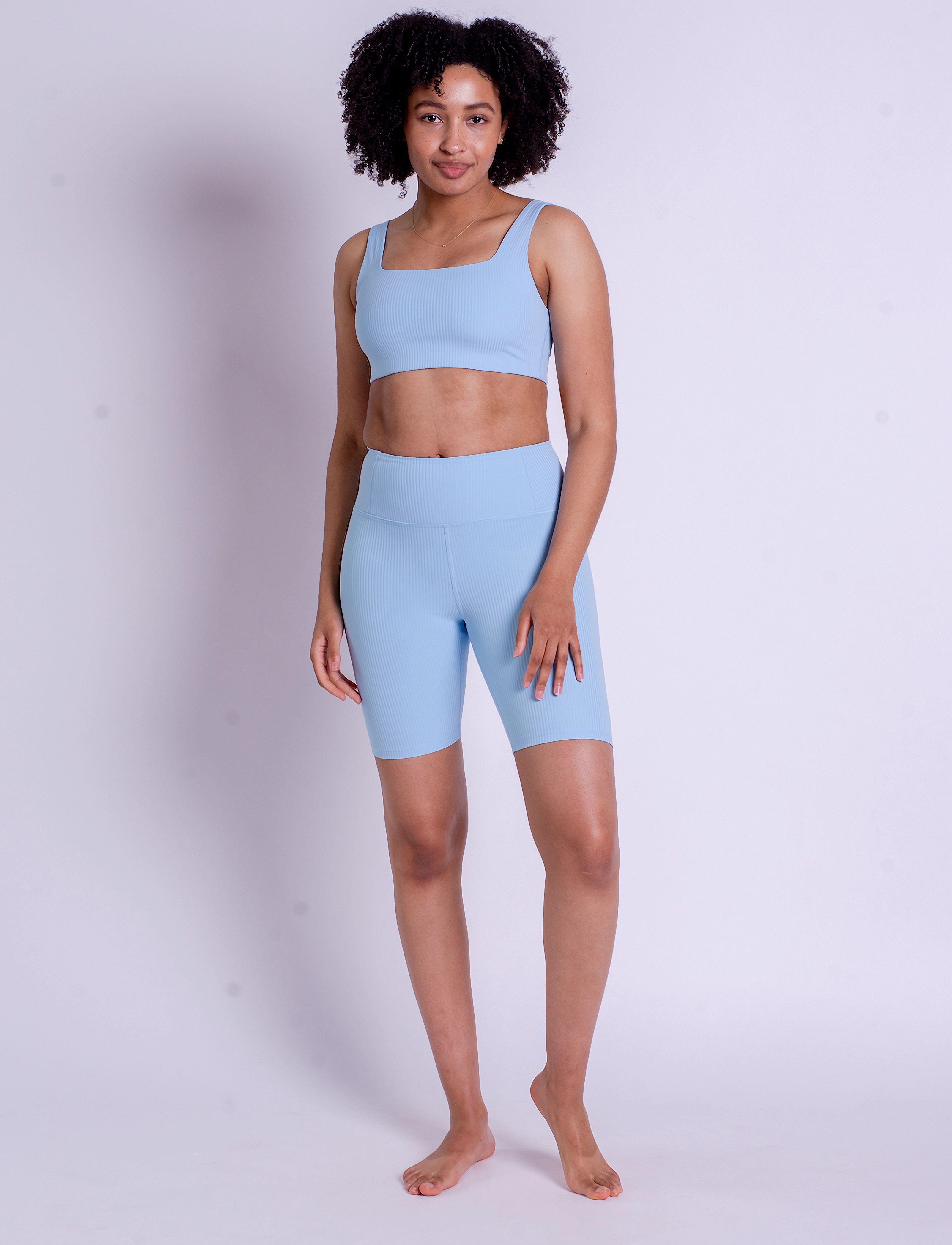 Girlfriend Collective - Rib Bike Shorts - 1/2 länge - bluebell - 5