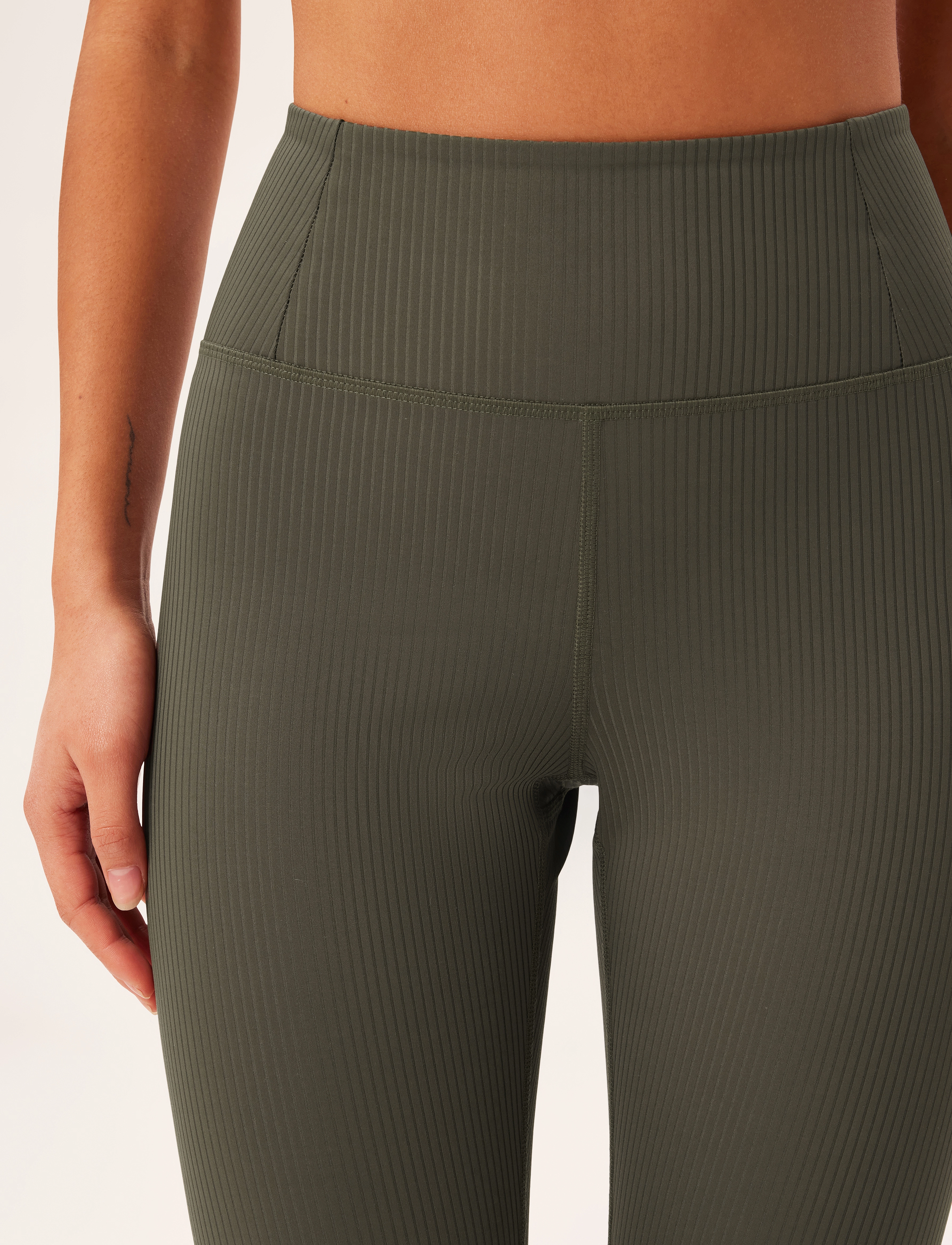 Girlfriend Collective - Rib High-Rise Legging, 7/8 - 7/8 længde - cypress - 5