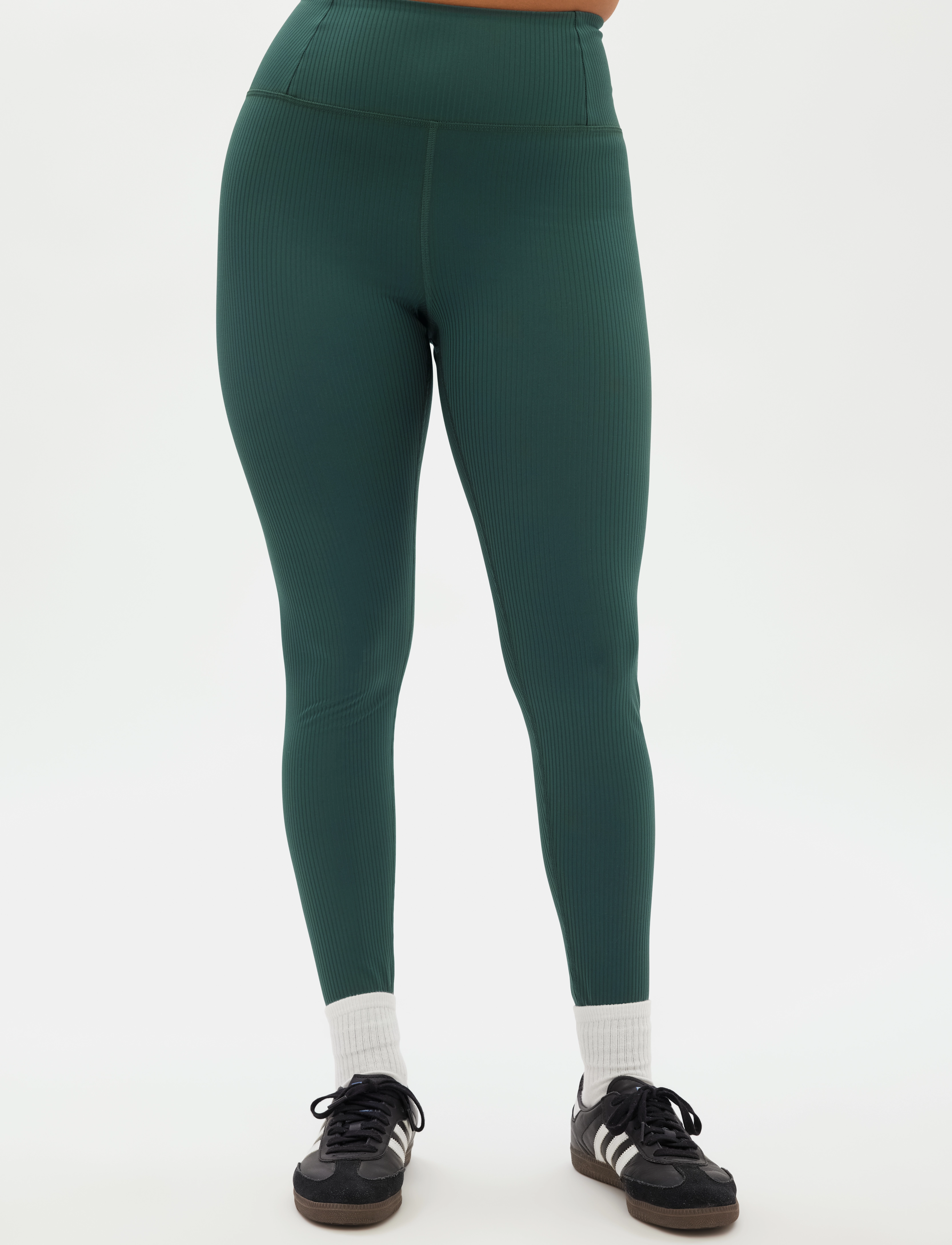 Girlfriend Collective - Rib High-Rise Legging, 7/8 - 7/8 længde - moss - 5