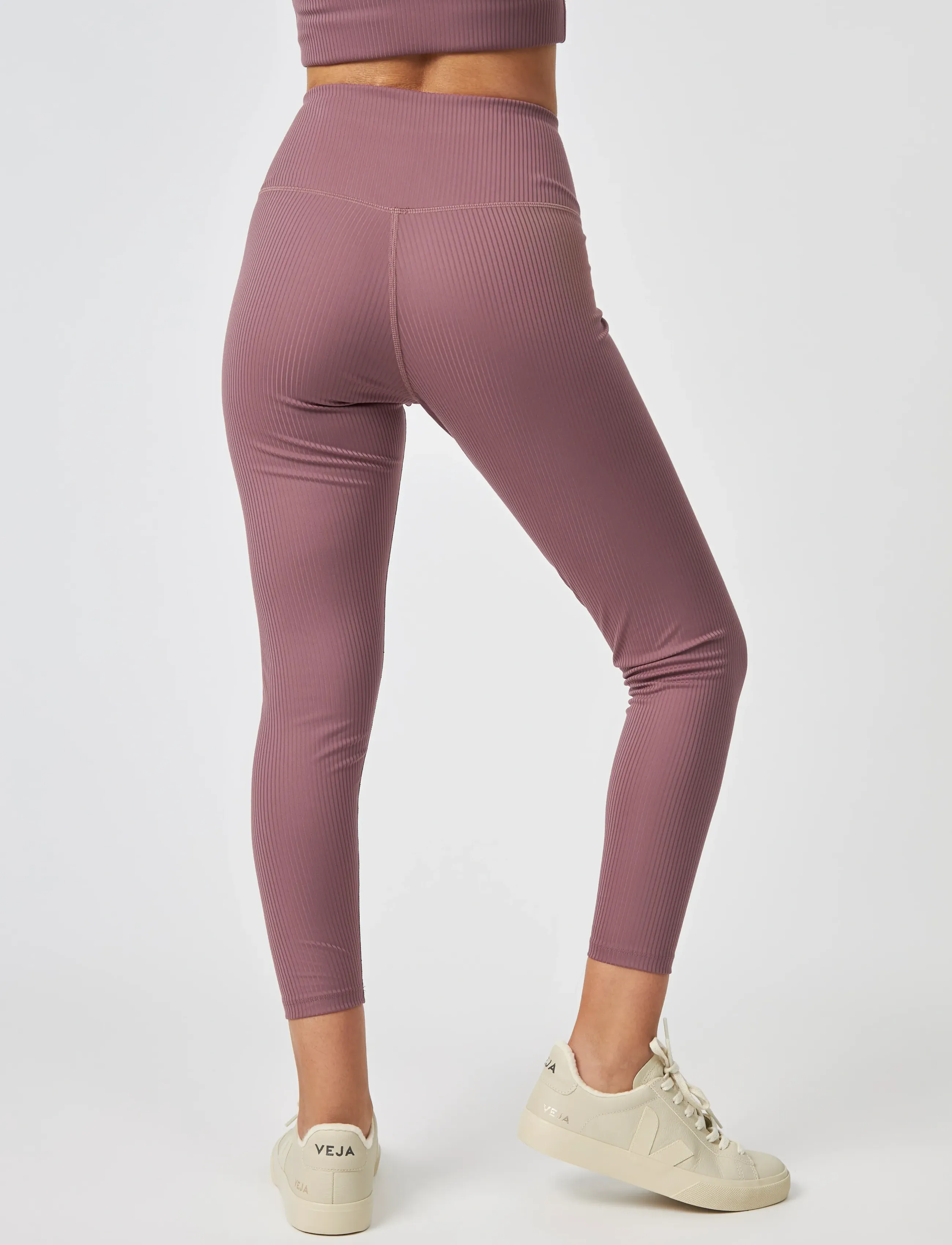 Girlfriend Collective - Rib High-Rise Legging, 7/8 - 7/8 længde - pewter - 4