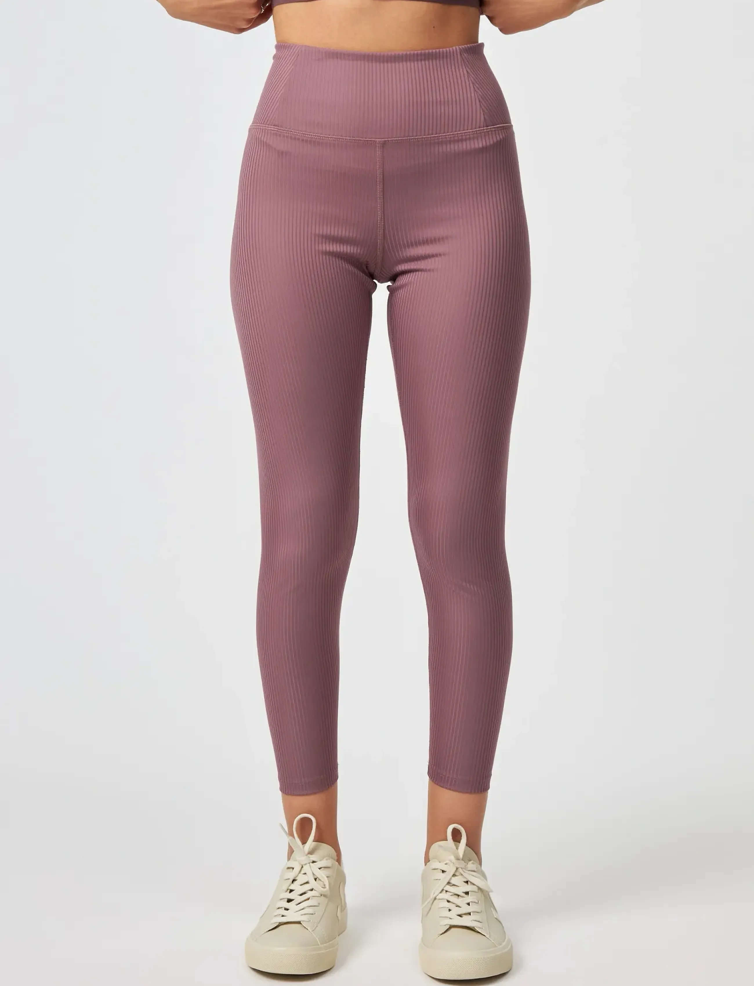 Girlfriend Collective - Rib High-Rise Legging, 7/8 - 7/8 længde - pewter - 5