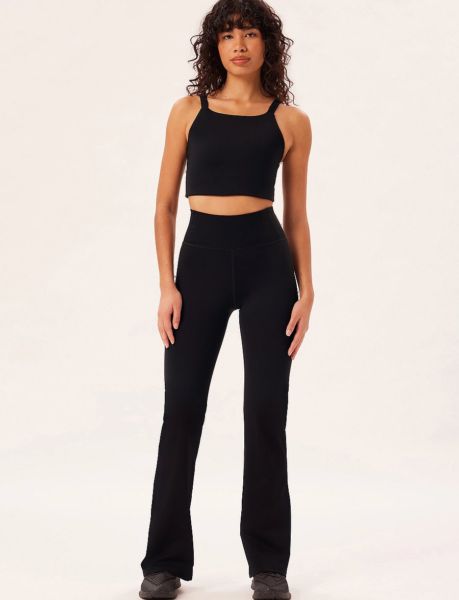 Girlfriend Collective - Compressive Flare Legging - fuld længde - black - 0