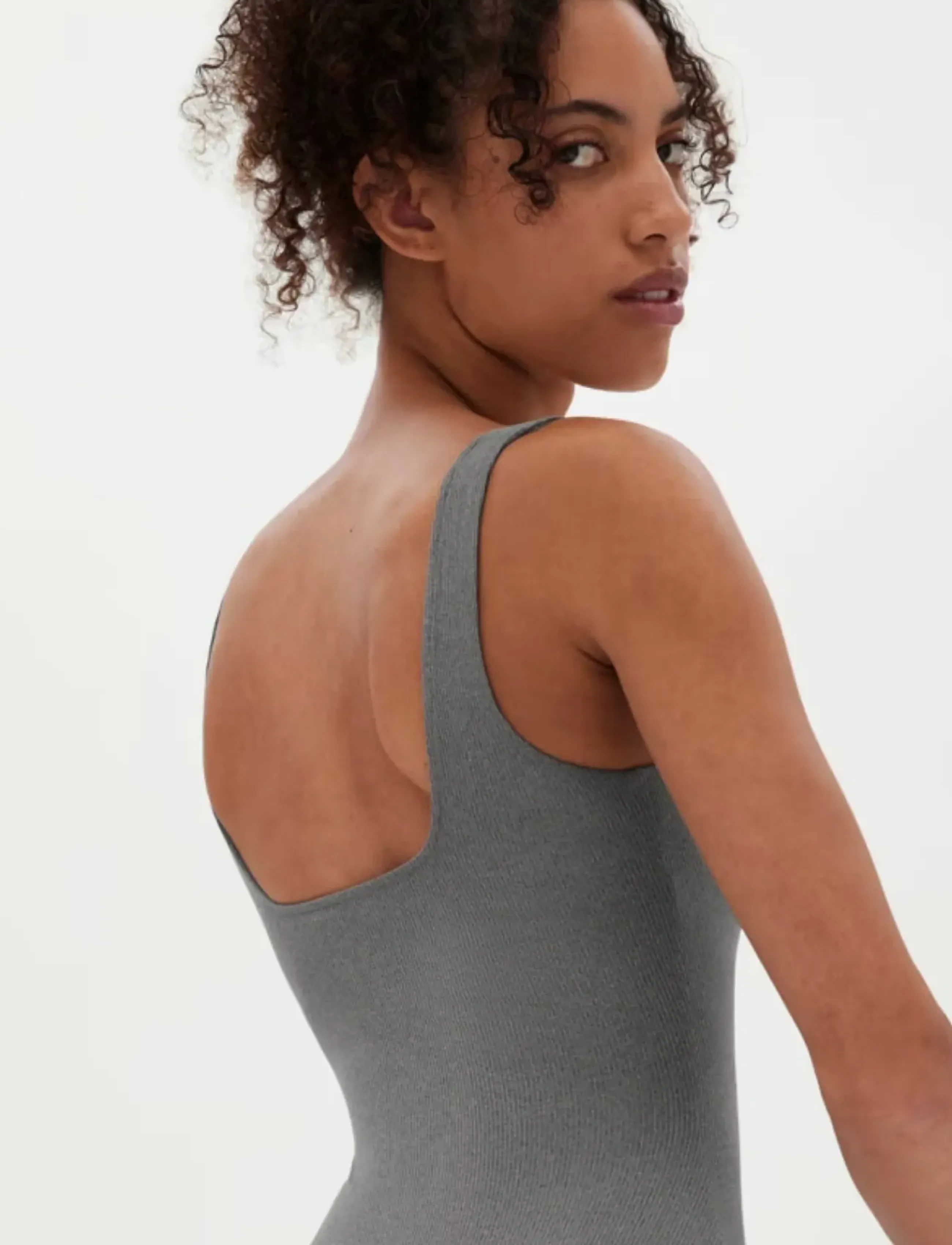 Girlfriend Collective - Square Neck Bodysuit - bodies & slips - ash - 2