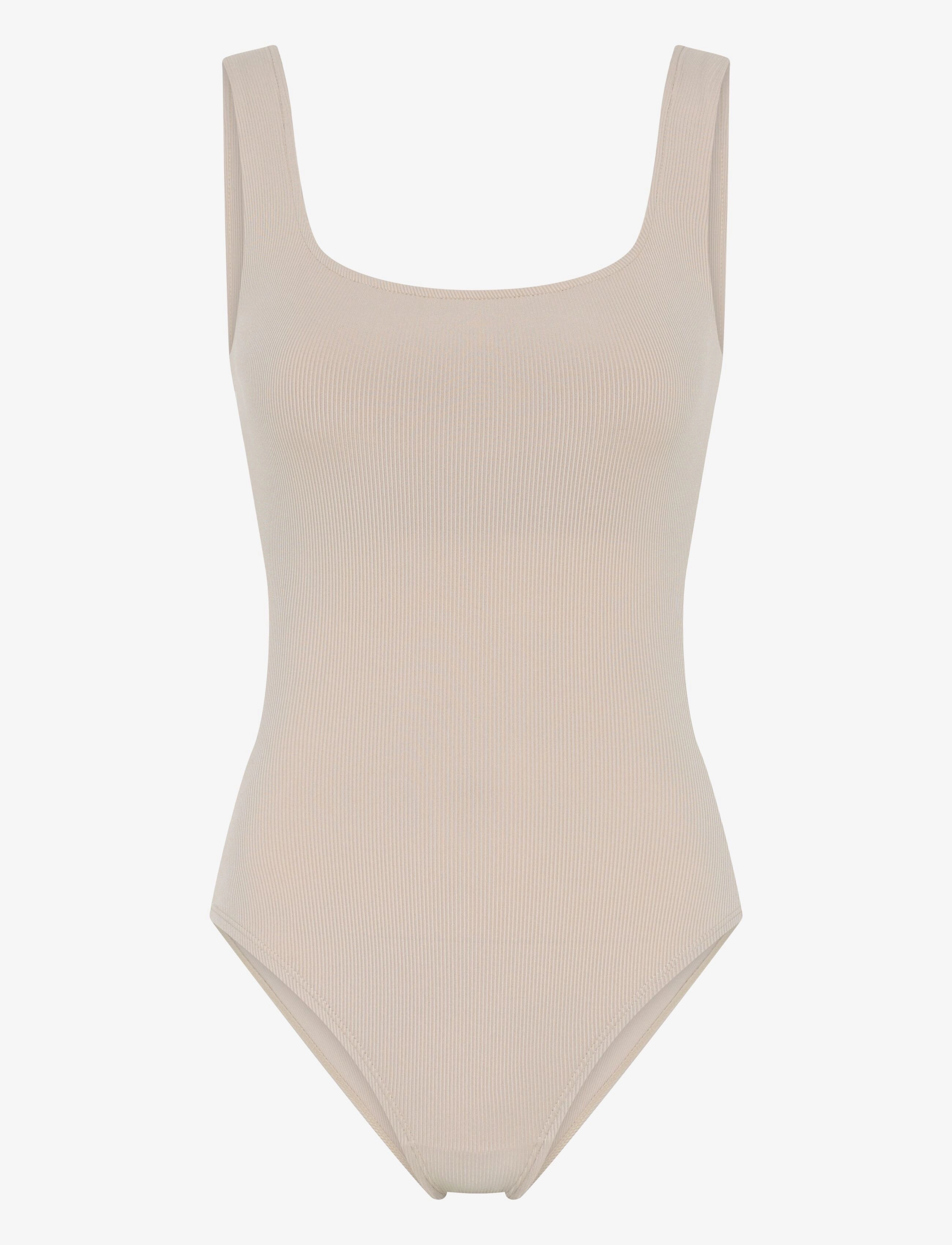 GIRLFRIEND COLLECTIVE Square Neck Bodysuit Cream - L - Damen