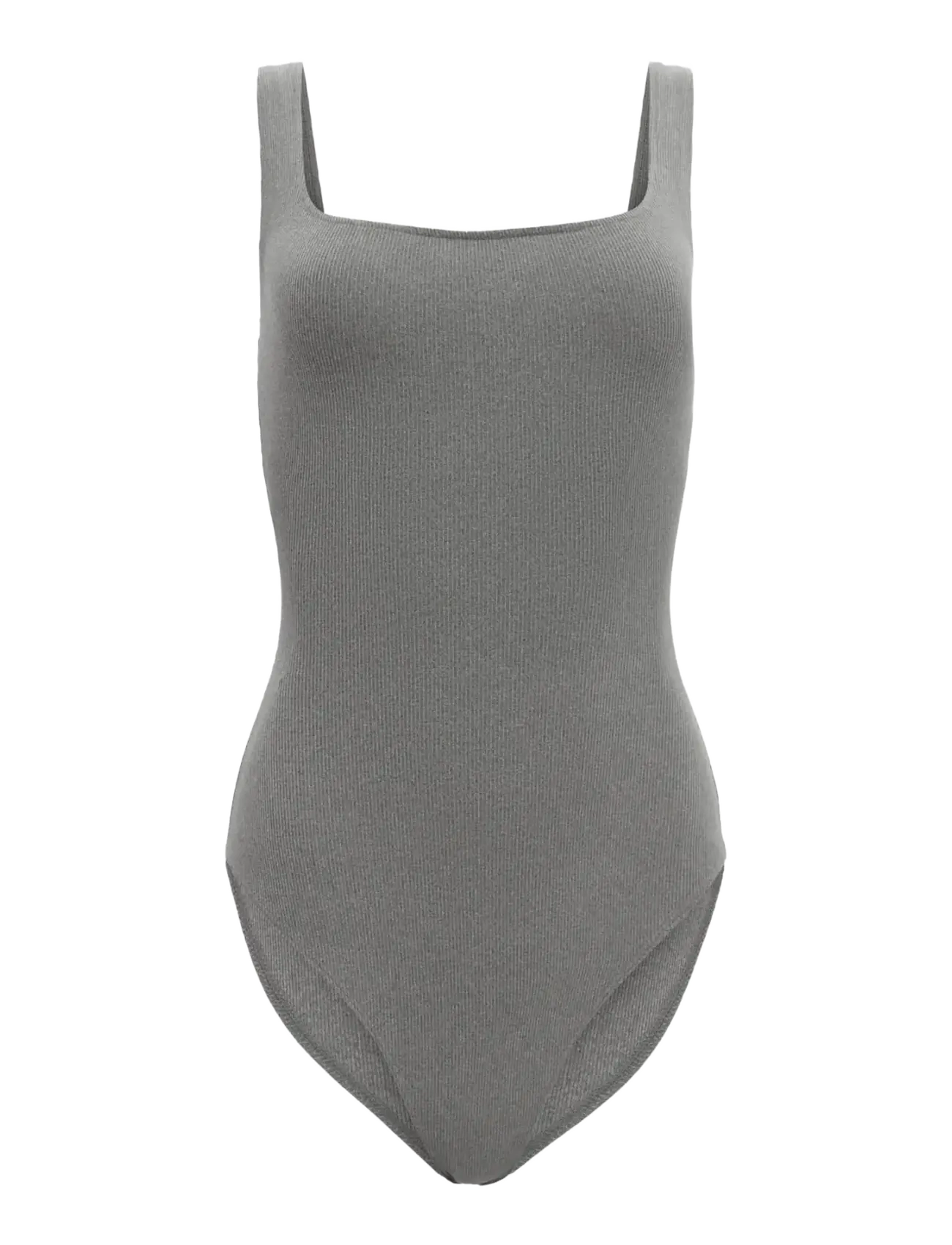 Girlfriend Collective Square Neck Bodysuit, Thong - Undertøj - ASH / grey