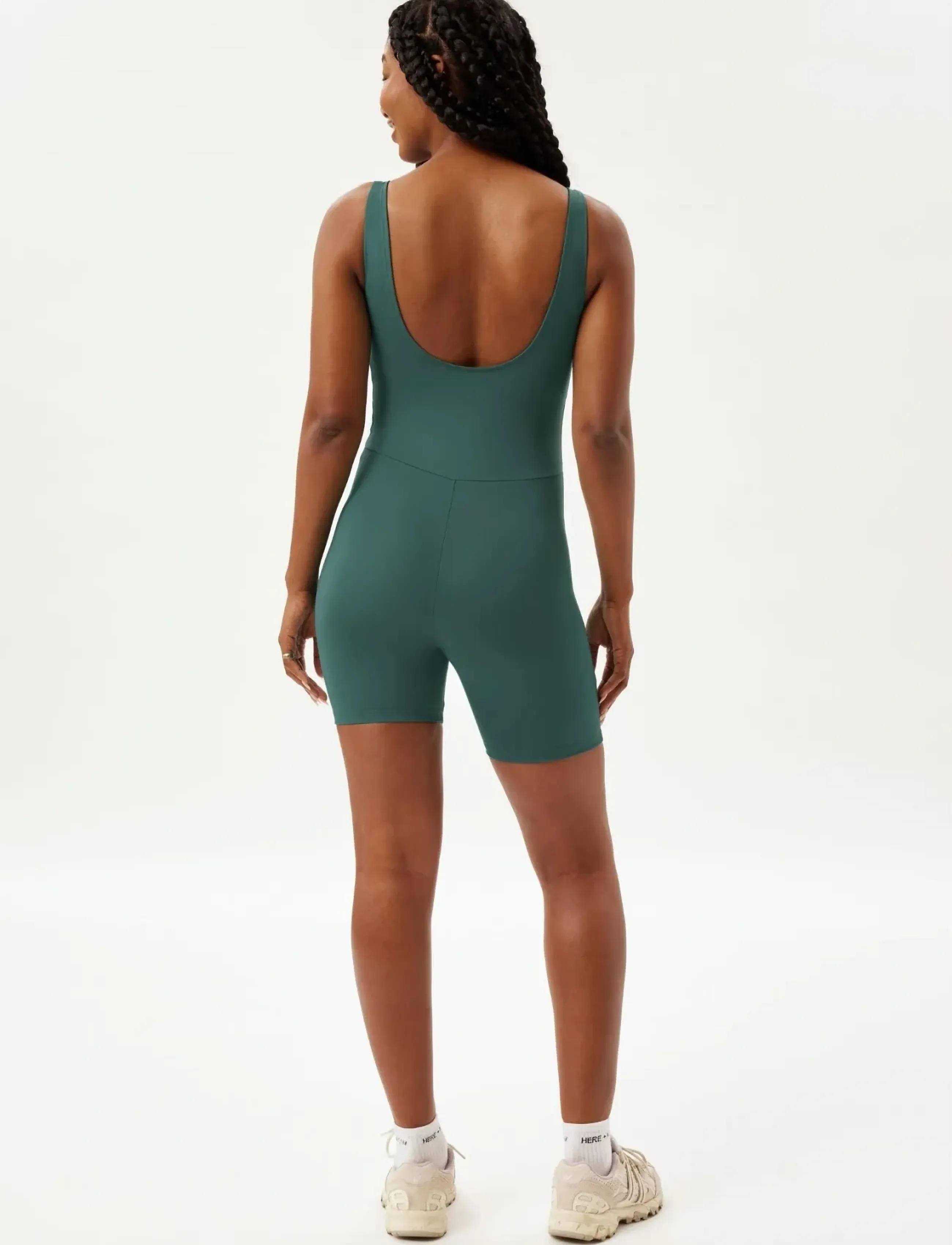 Girlfriend Collective - Bike Unitard, Scoop Neck - sportstoppe - moss - 3
