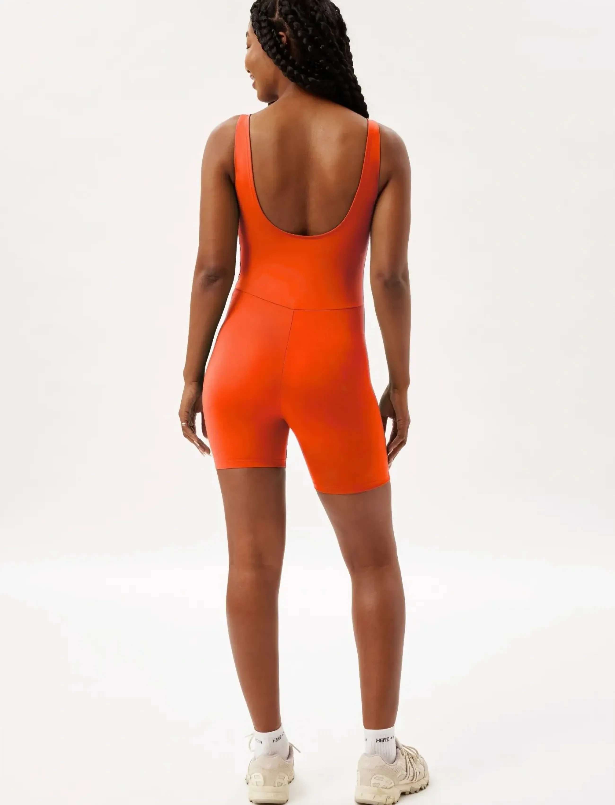 Girlfriend Collective - Bike Unitard, Scoop Neck - sportstoppe - tart - 3