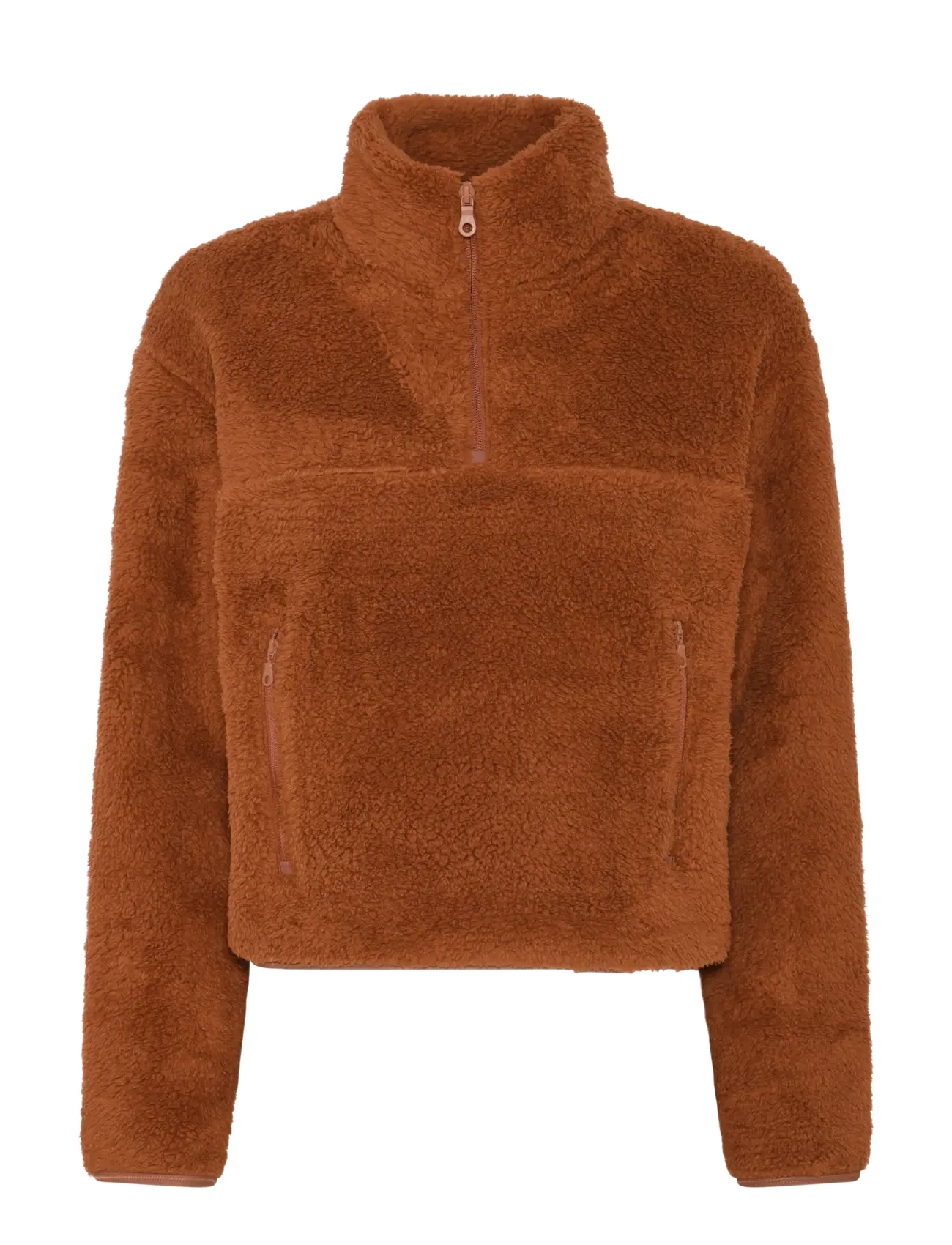 Girlfriend Collective Recycled Fleece Jacket, Half Zip - Girlfriend Collective - MOCHA BISQUE / brown