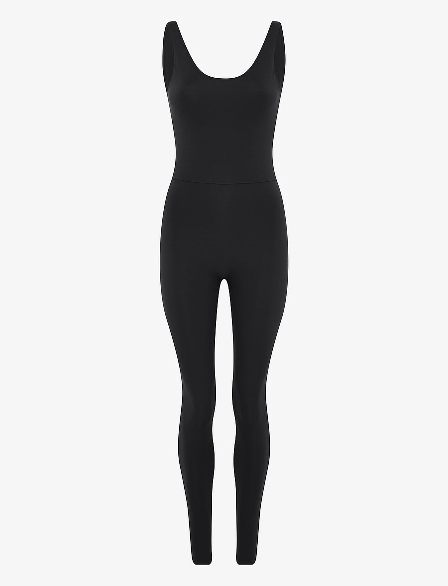 Girlfriend Collective - Scoop Back Unitard, Long - kombinezoni un bodiji - black - 1