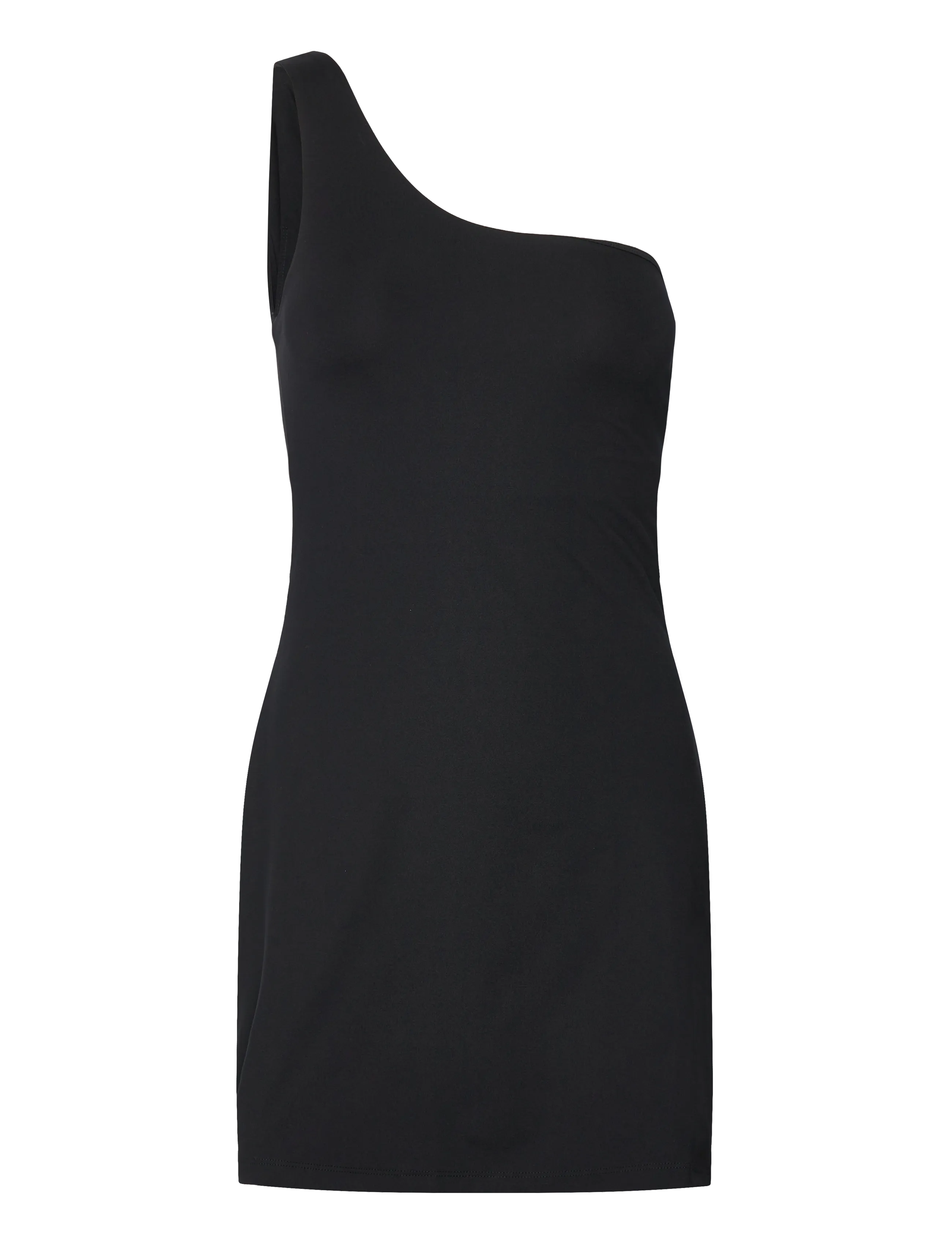 Girlfriend Collective Bianca Dress, One Shoulder - Kjoler - BLACK / black