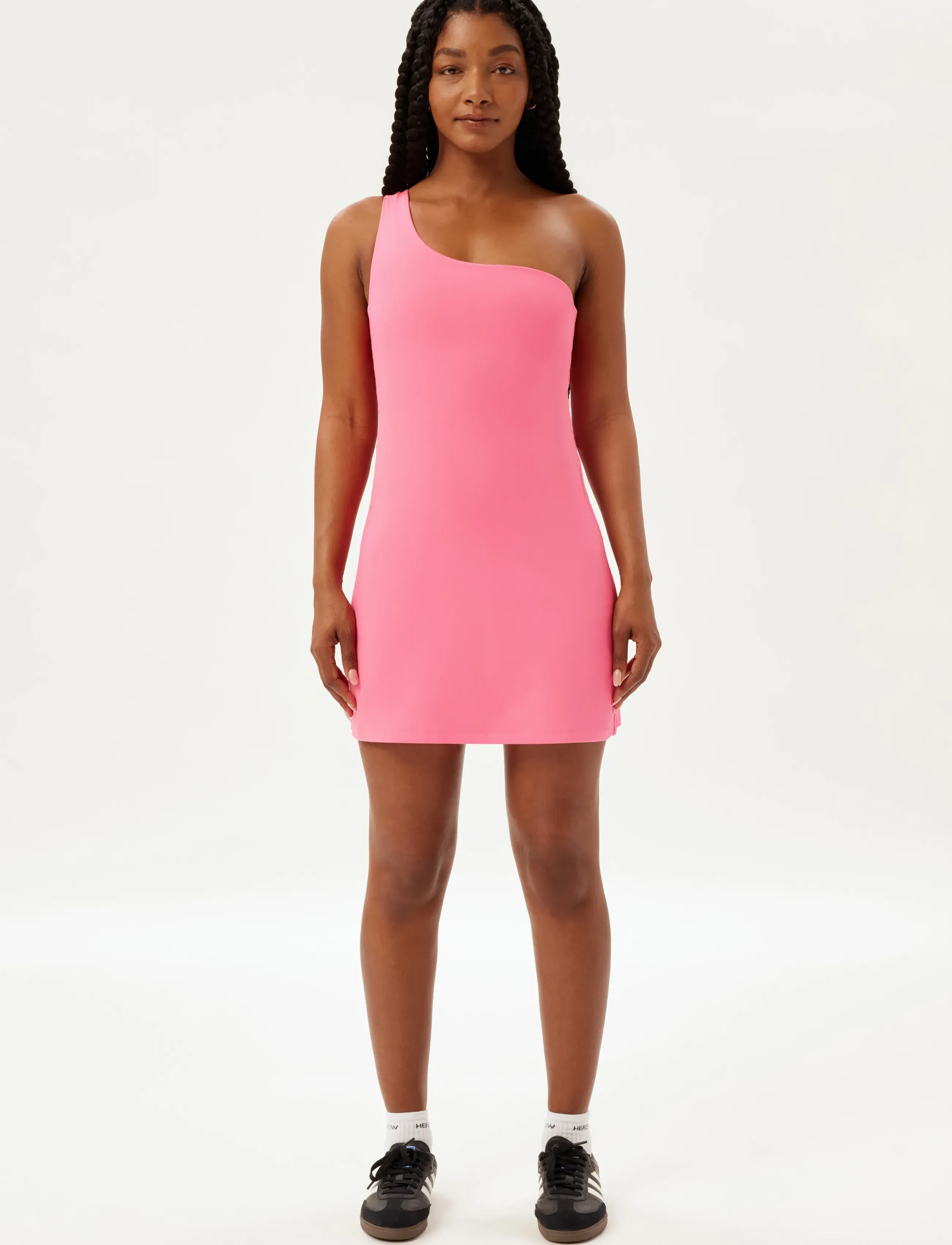 Girlfriend Collective Bianca Dress, One Shoulder - Kjoler - CAMELLIA / pink/rose