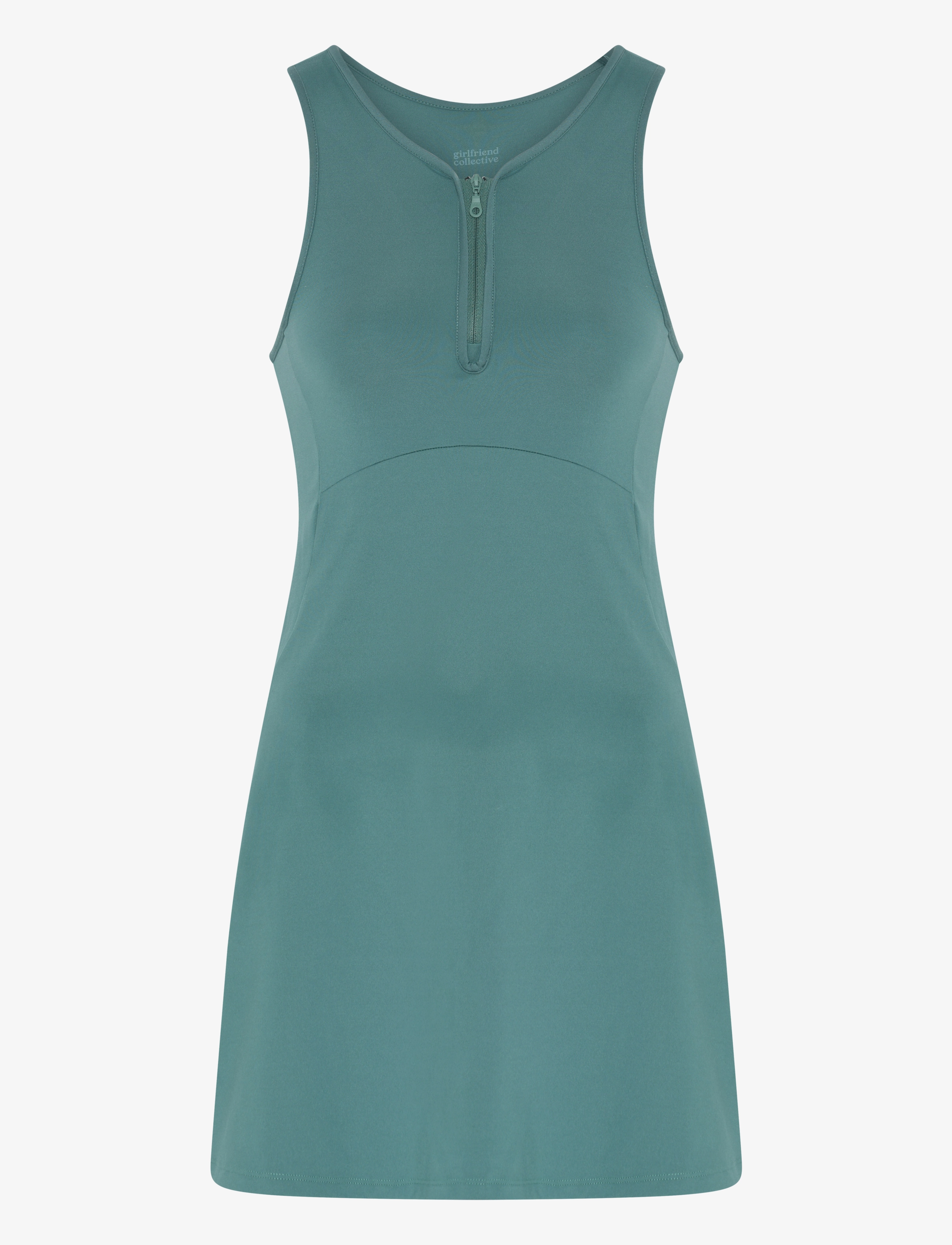 Girlfriend Collective Dylan Tank Dress, Zip Front - Reketisport - BLUE SPRUCE / green