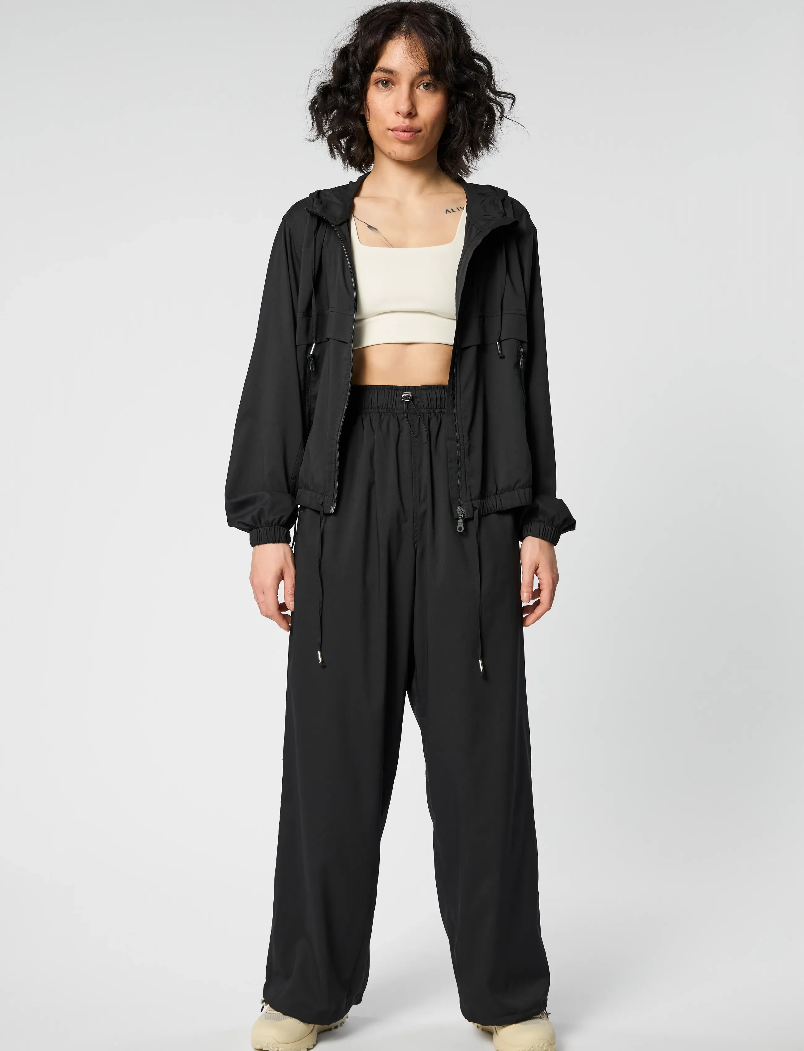 Girlfriend Collective Amy Adjustable Pants, Kvinder, Joggingbukser, Sort, Str: XXL