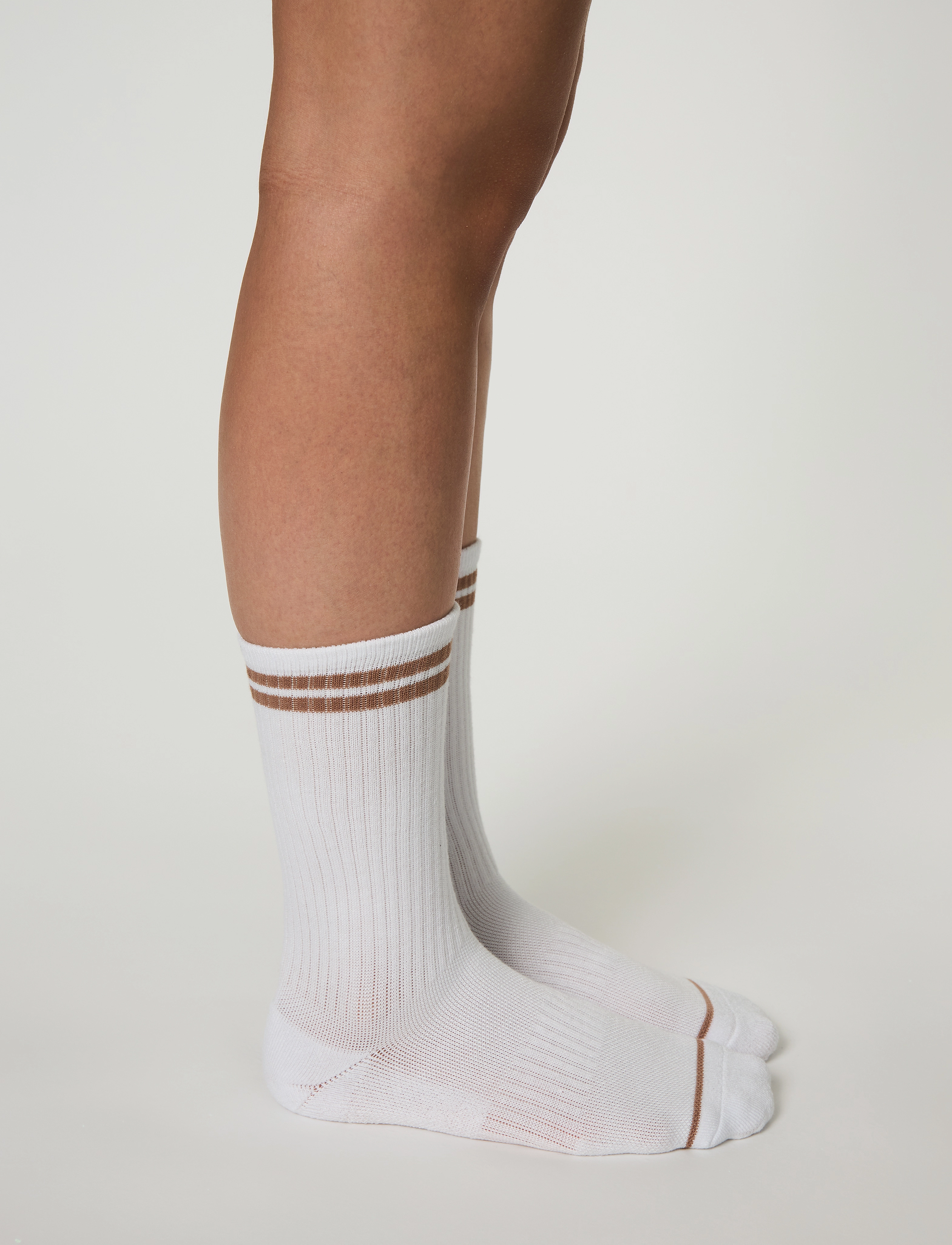 Girlfriend Collective - Crew Sock, Striped - brownie - 3