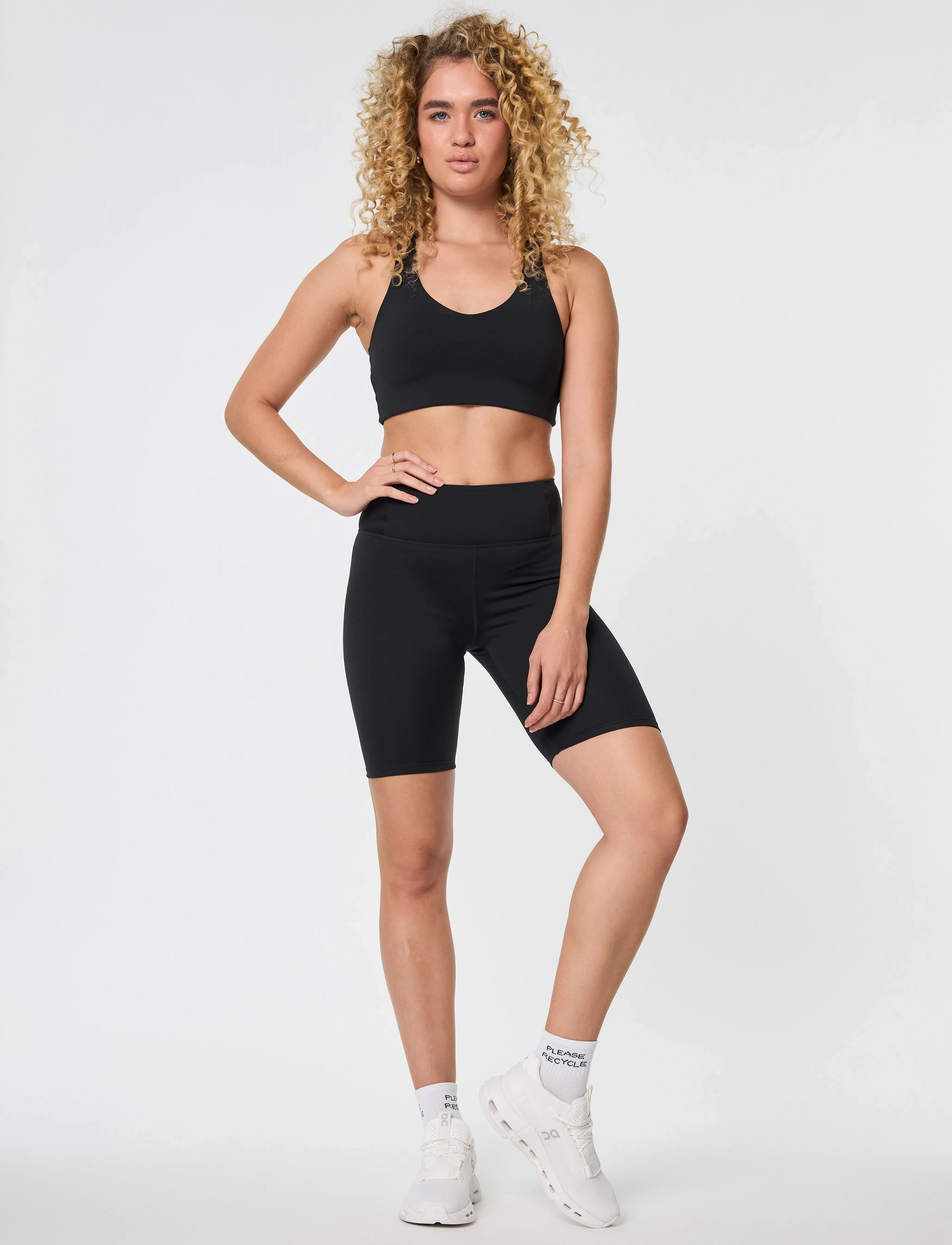 Girlfriend Collective - Please Recycle Quarter Crew Sock - laveste priser - white - 4