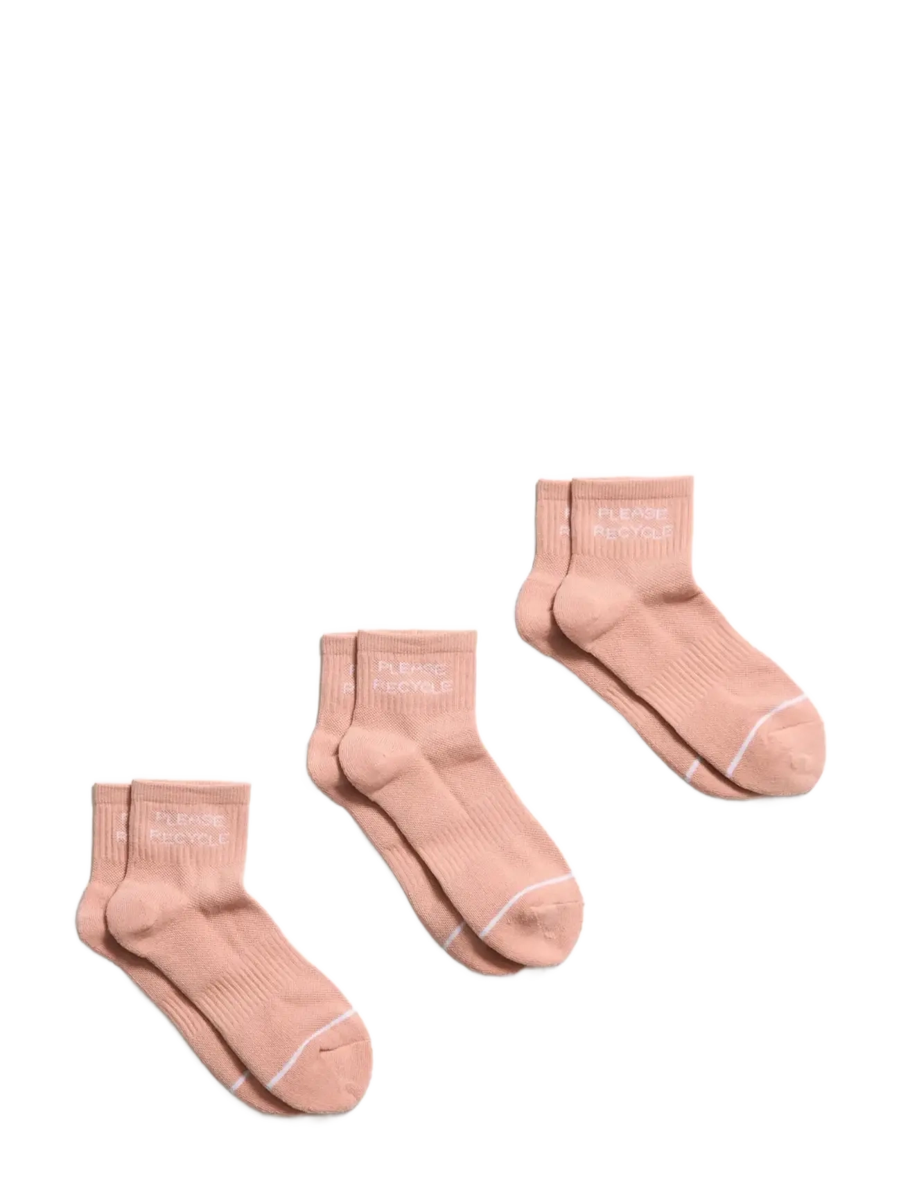 Girlfriend Collective 3-Pack Please Recycle Quarter Crew Sock - Girlfriend Collective - MISTY ROSE / pink/rose