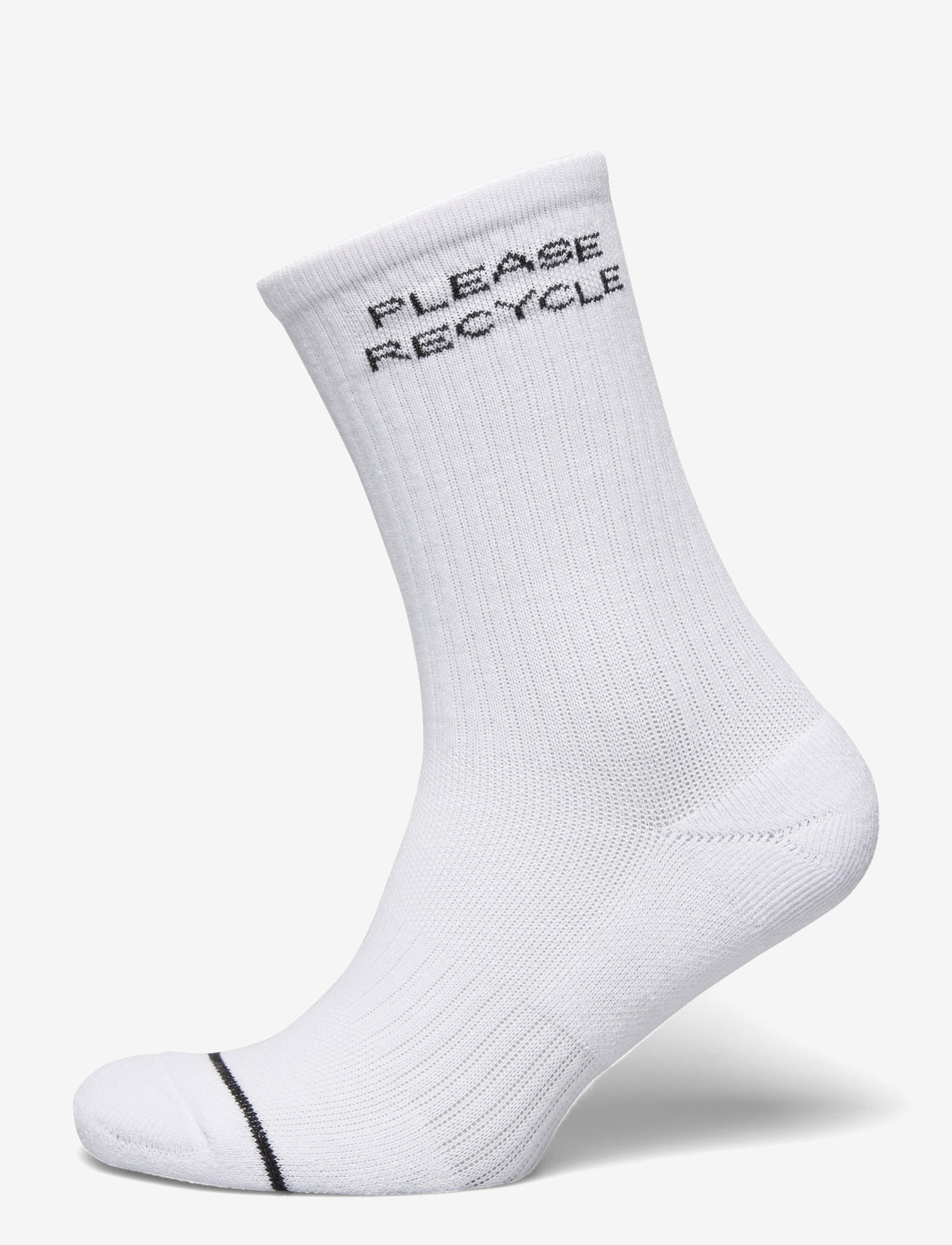 Girlfriend Collective - Please Recycle Crew Sock - laveste priser - white - 1
