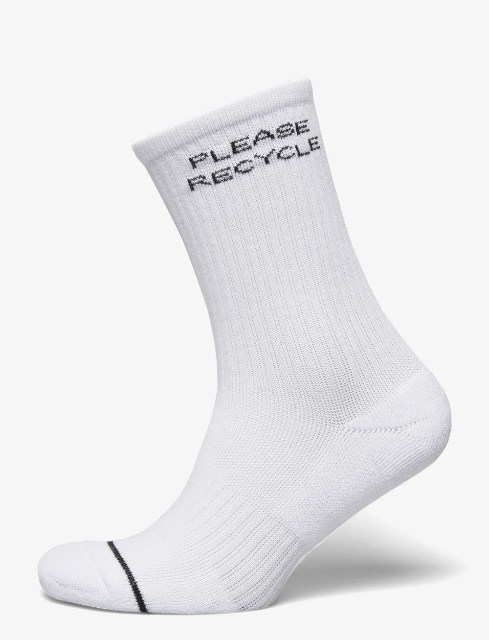 Girlfriend Collective - Please Recycle Crew Sock - riided - white - 1