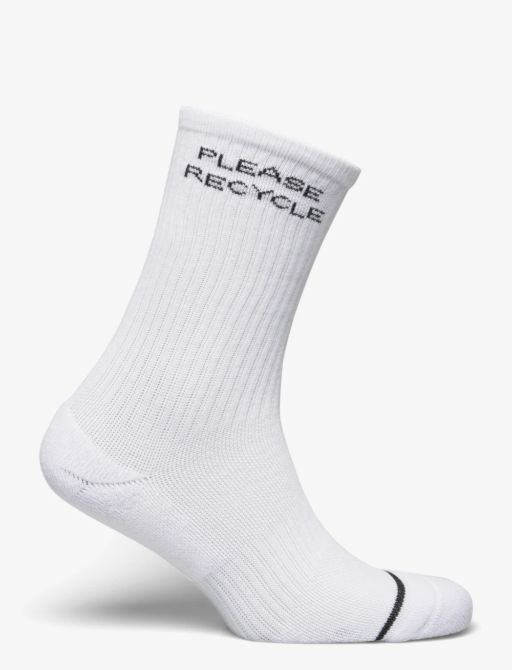 Girlfriend Collective - Please Recycle Crew Sock - riided - white - 2