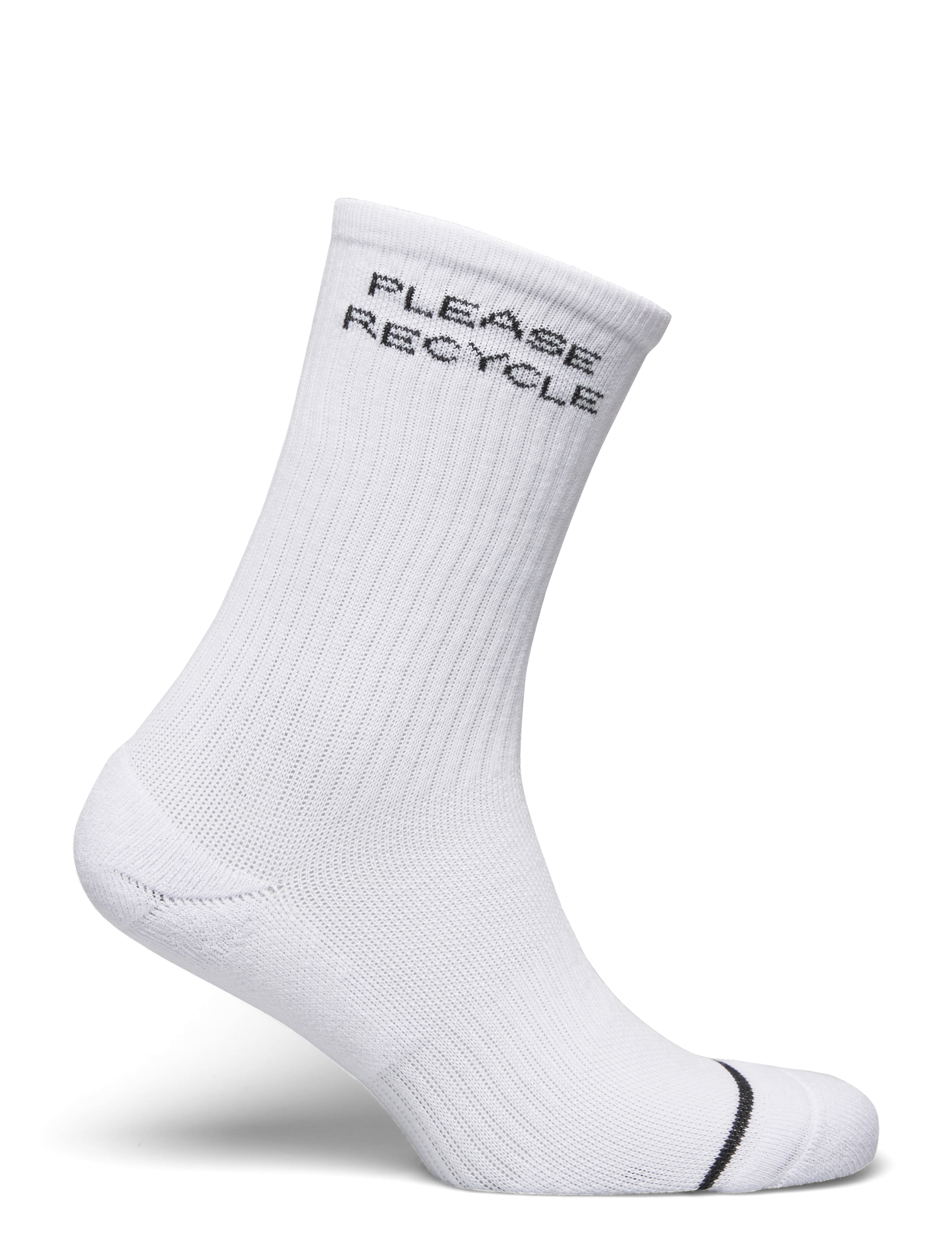 Girlfriend Collective - Please Recycle Crew Sock - die niedrigsten preise - white - 2