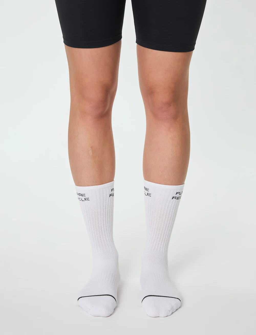 Girlfriend Collective - Please Recycle Crew Sock - riided - white - 0