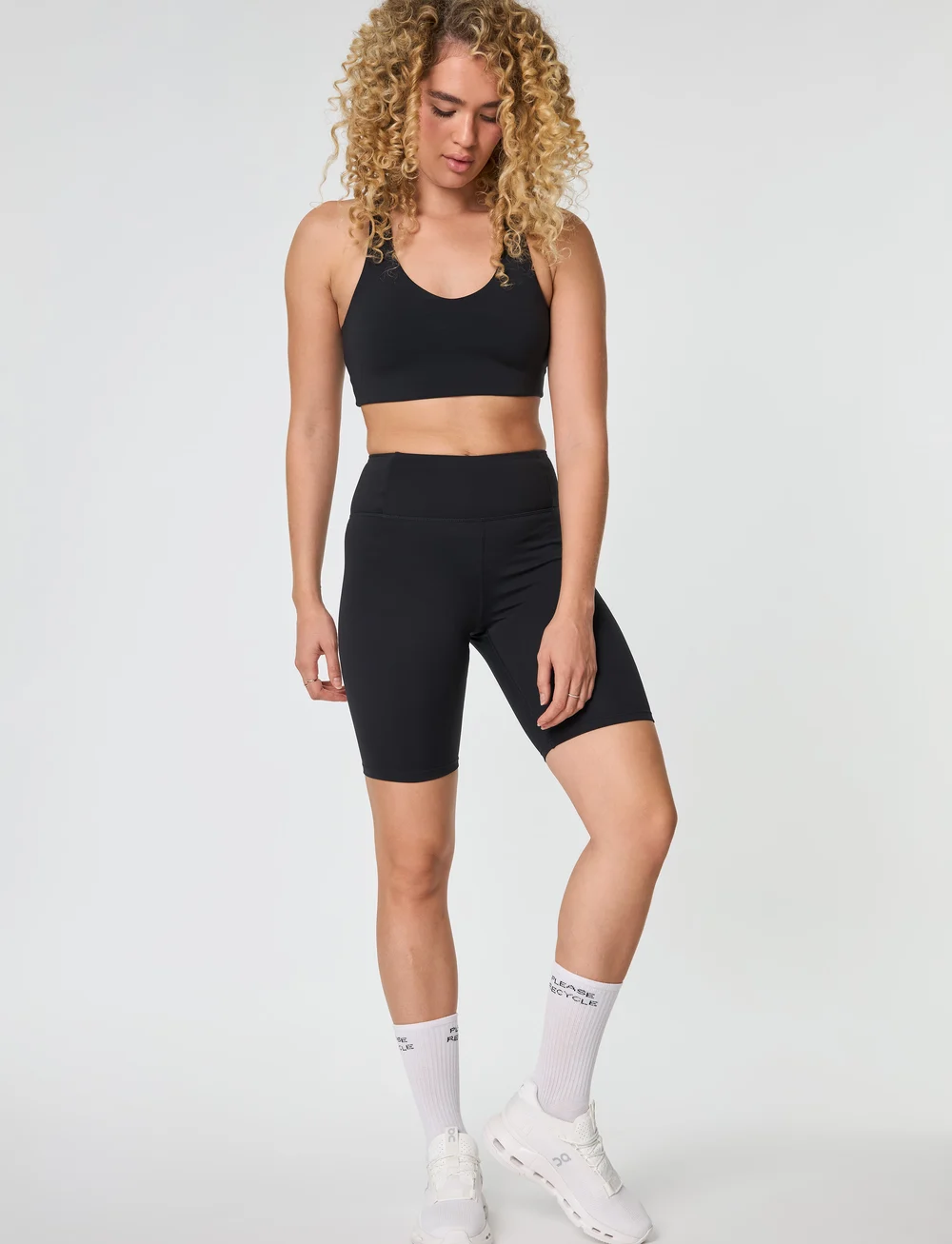 Girlfriend Collective - Please Recycle Crew Sock - riided - white - 4