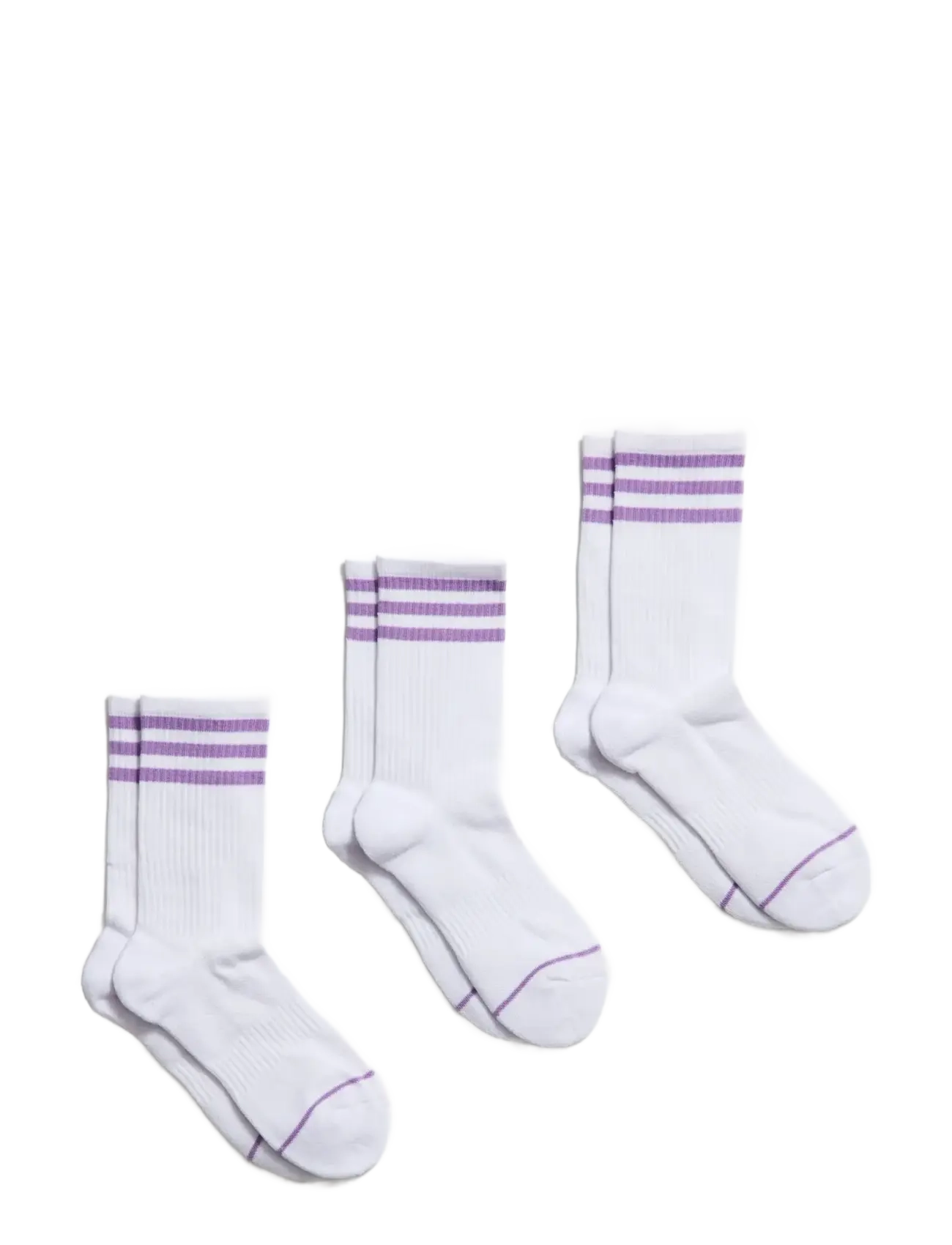 Girlfriend Collective Crew Sock, Striped - Girlfriend Collective - VIOLET / white