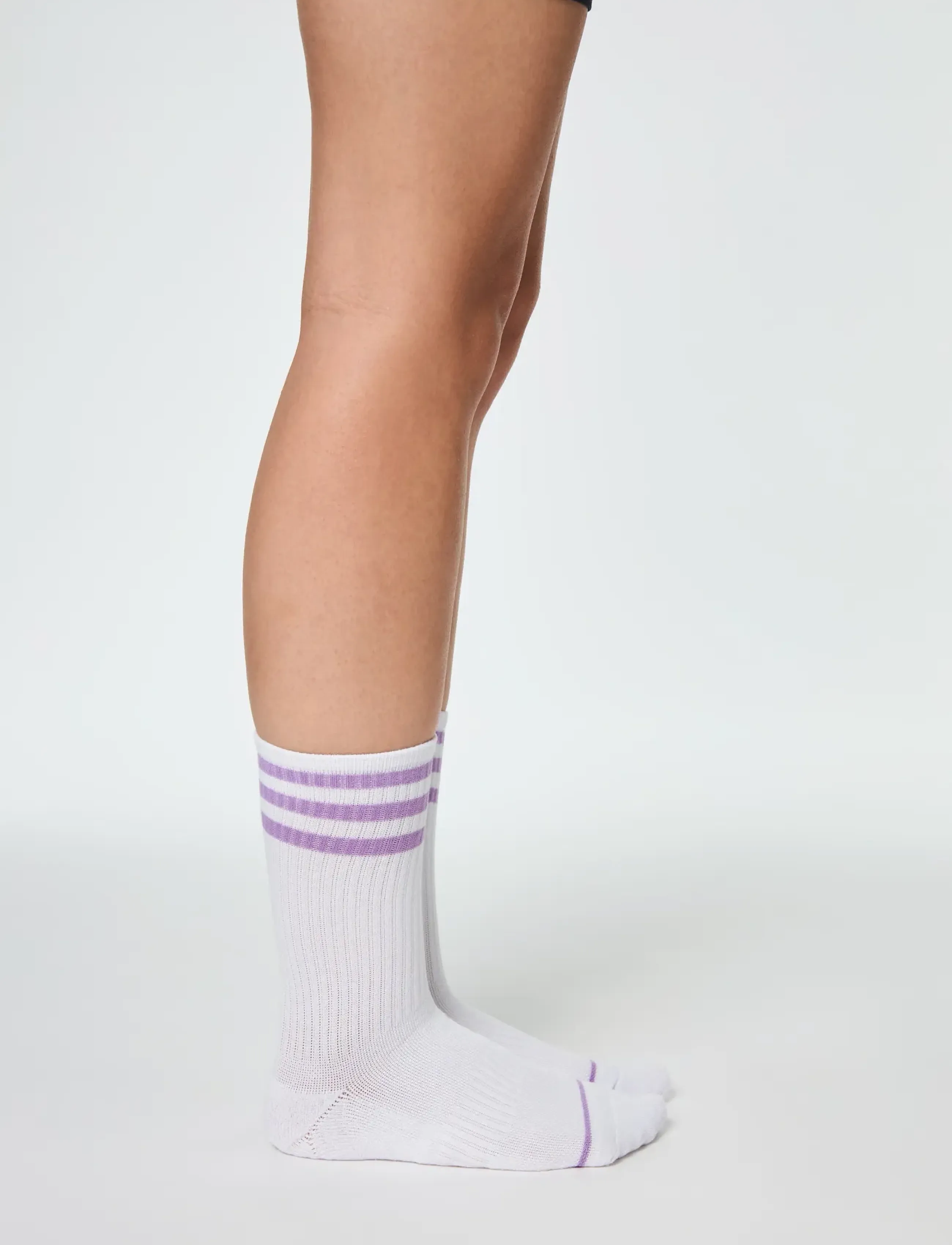 Girlfriend Collective - Crew Sock, Striped - violet - 2