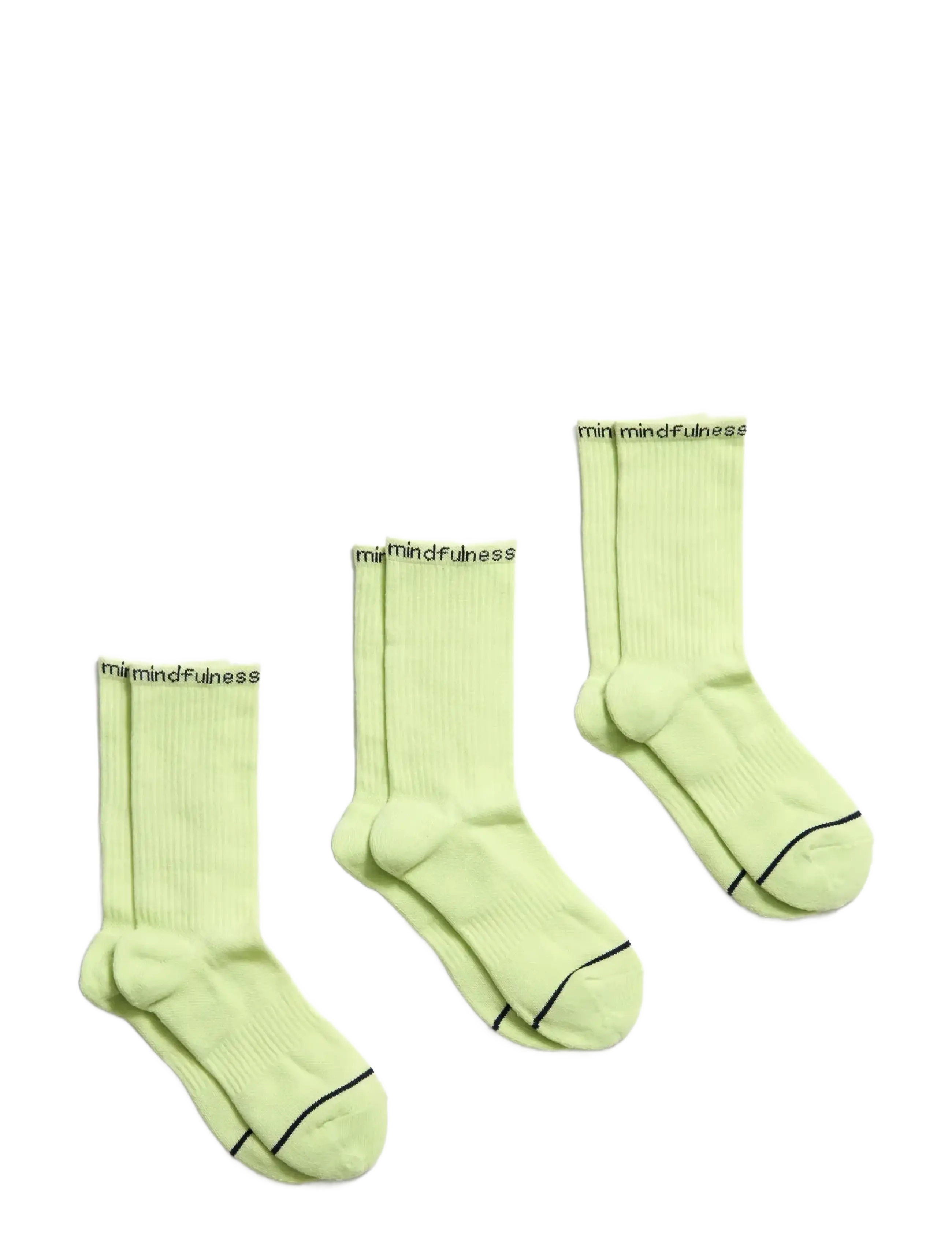 Girlfriend Collective 3-Pack Mindfulness Crew Sock - Undertøj - GLOW / green