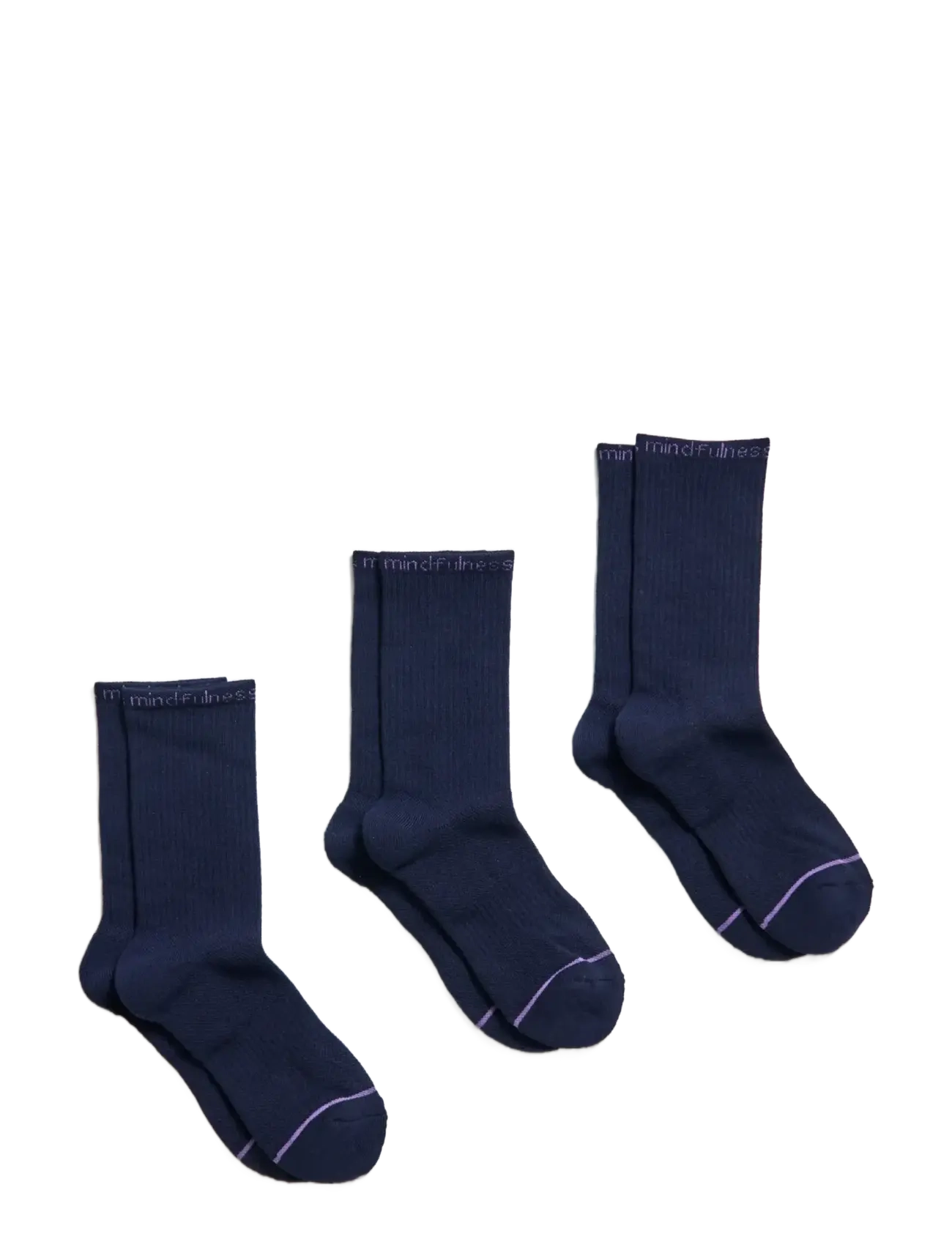 Girlfriend Collective 3-Pack Mindfulness Crew Sock - Sokid - NAVY / navy