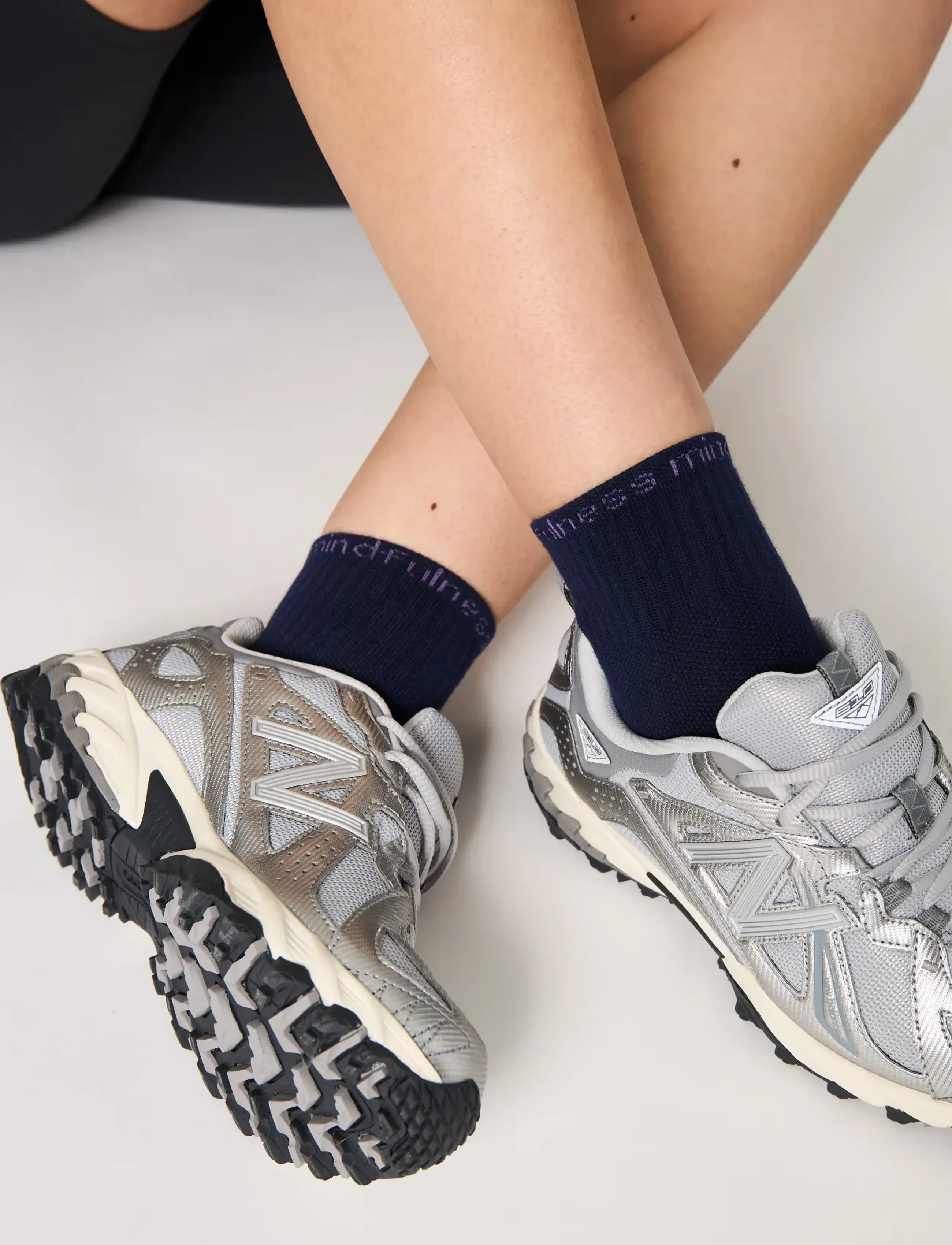 Girlfriend Collective - Mindfulness Quarter Crew Sock - lägsta priserna - navy - 4