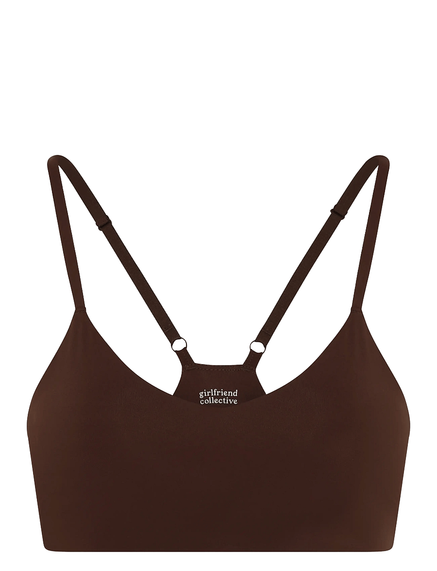 Girlfriend Collective - V-Neck Bralette - bralette - espresso - 1