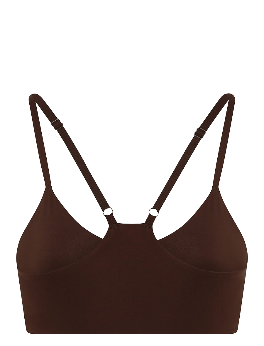 Girlfriend Collective - V-Neck Bralette - bralette - espresso - 2