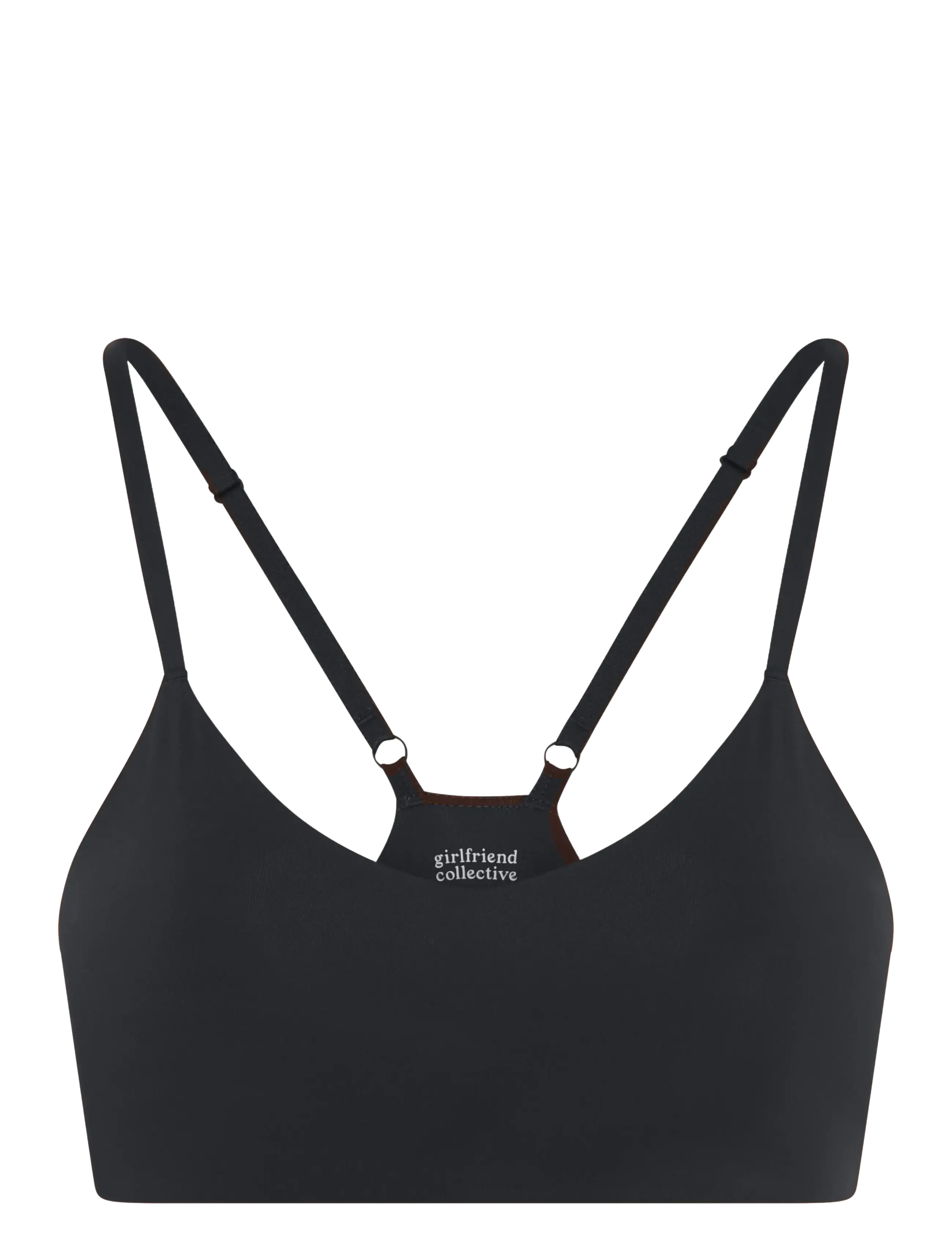 Girlfriend Collective V-Neck Bralette - Plus Size - RAVEN / black