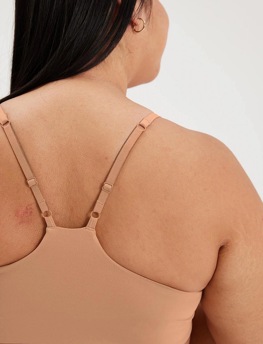 Girlfriend Collective - V-Neck Bralette - bralette - toast - 3