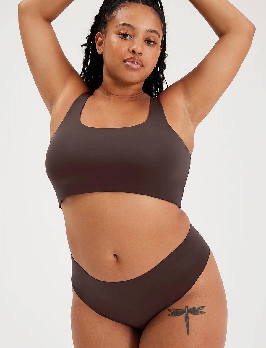 Girlfriend Collective - Scoop-Neck Bralette - bralette - espresso - 0