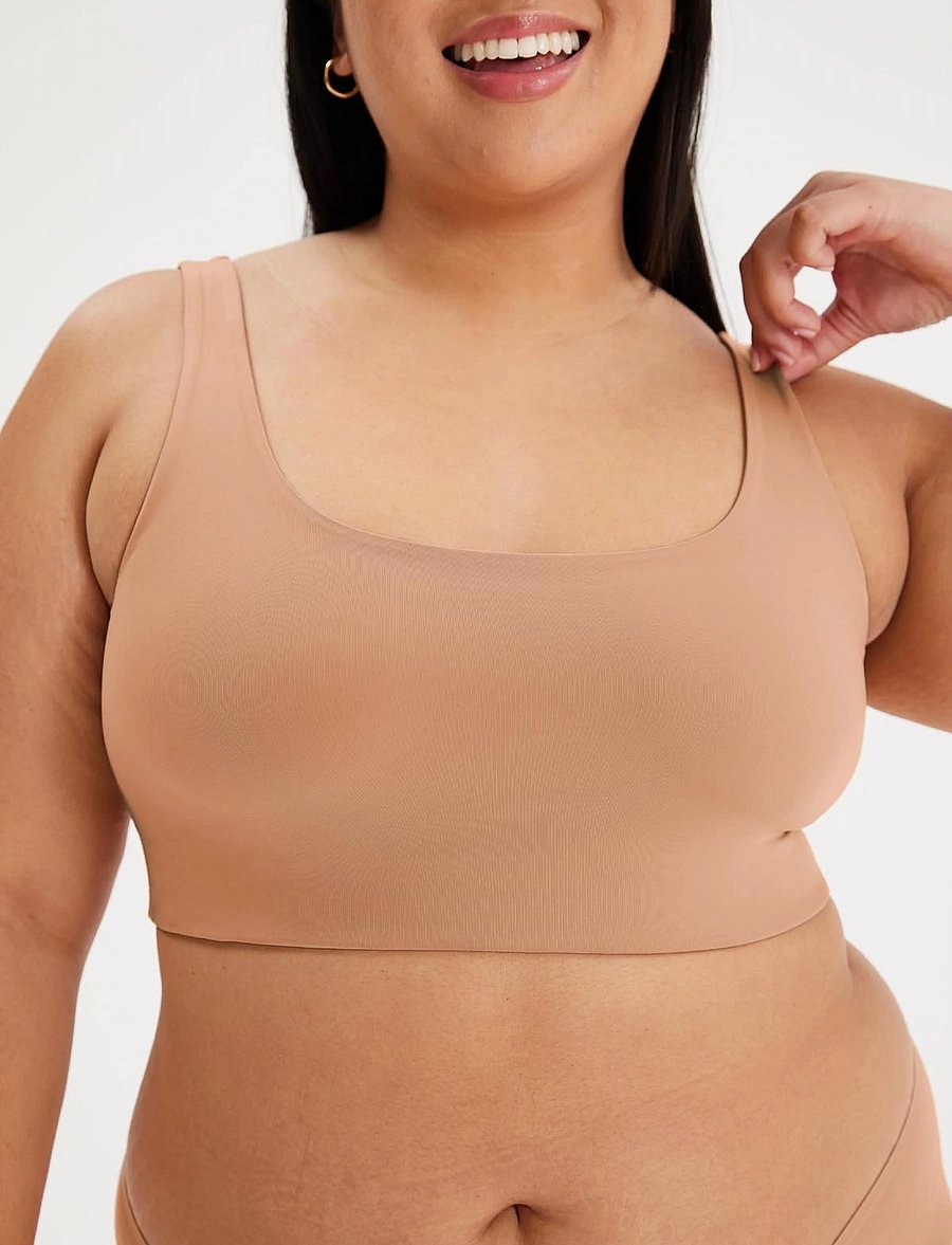 Girlfriend Collective - Scoop-Neck Bralette - bralette - toast - 0