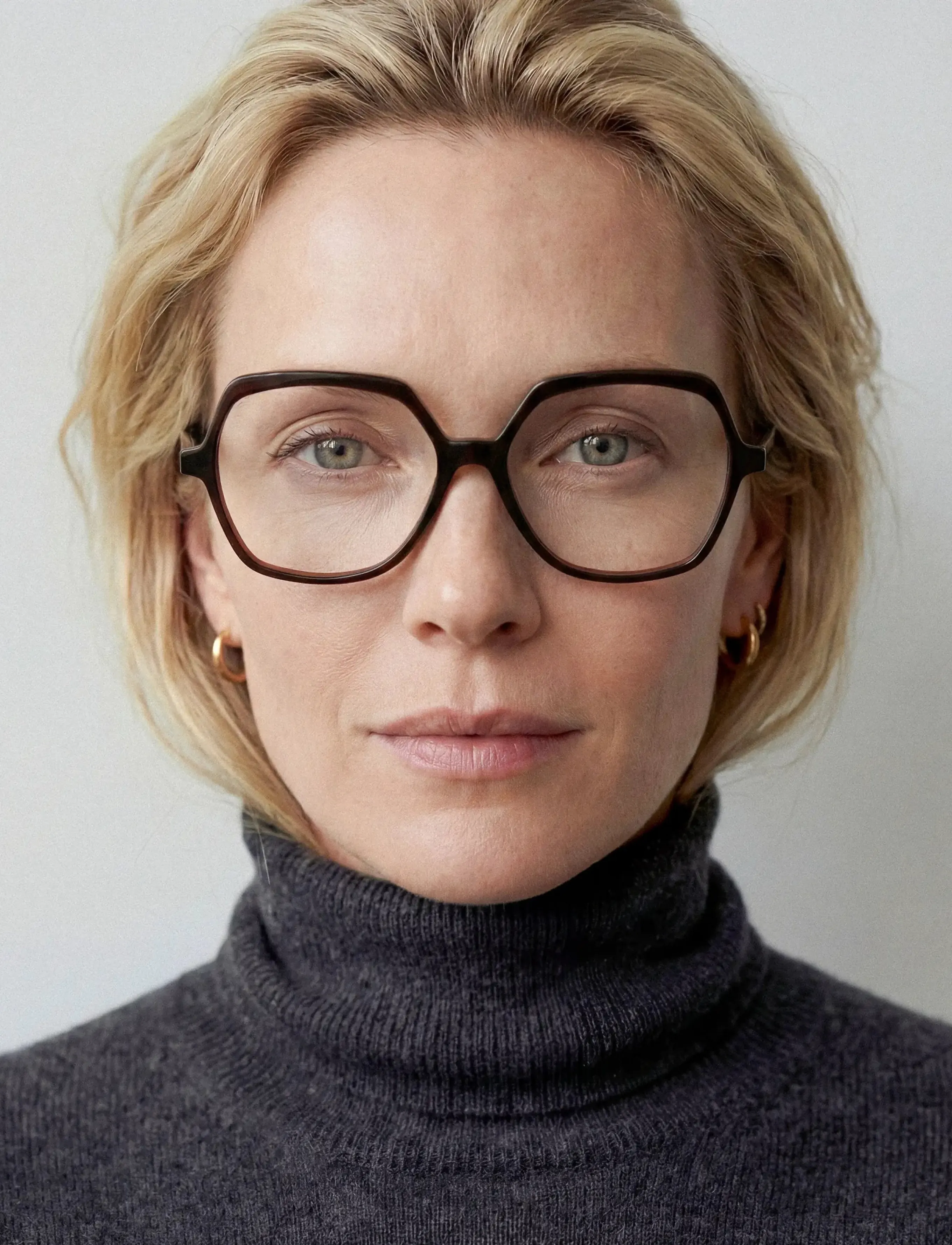 GLAS Eyewear Andrea Dark Chocolate, Kvinder, Hexagonale Briller, Brun, Str: 2.5