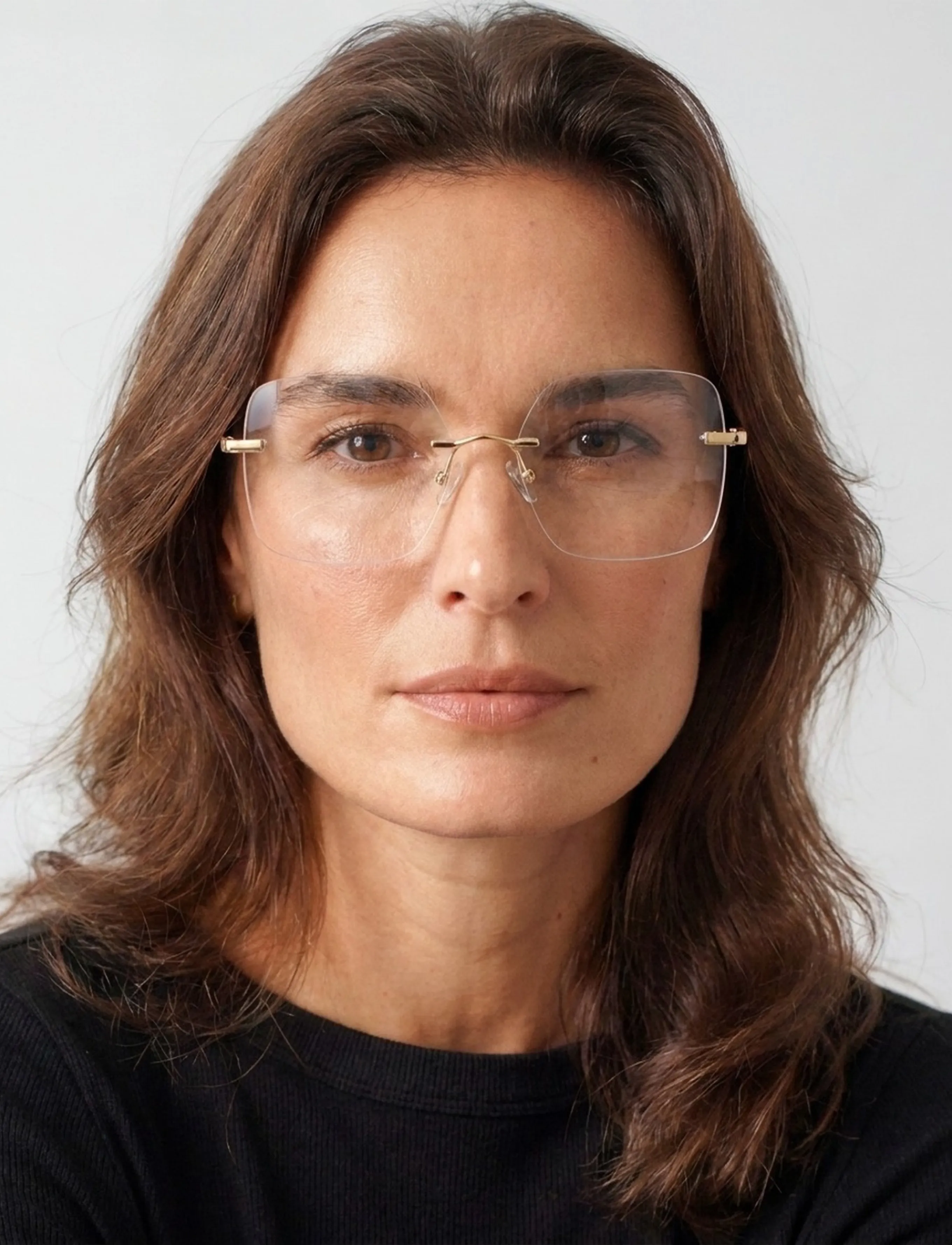 GLAS Eyewear Billie Gold Rimless Readers, 3.0, Accessories, - Reading Glasses, Toej-til-kvinder