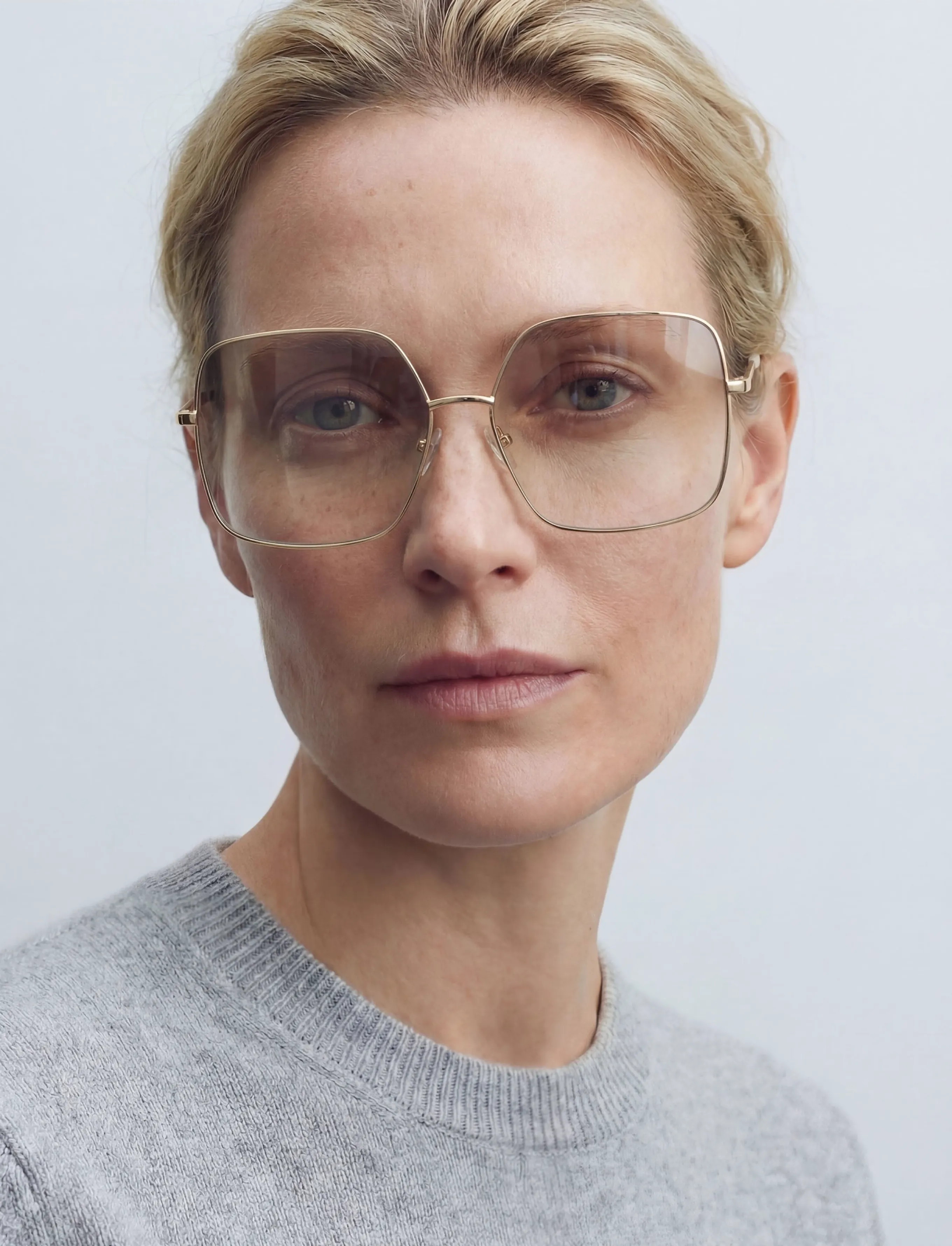 GLAS Eyewear Billie Gold Tinted, 1.0, Sunglasses, - Square Frame Frauen