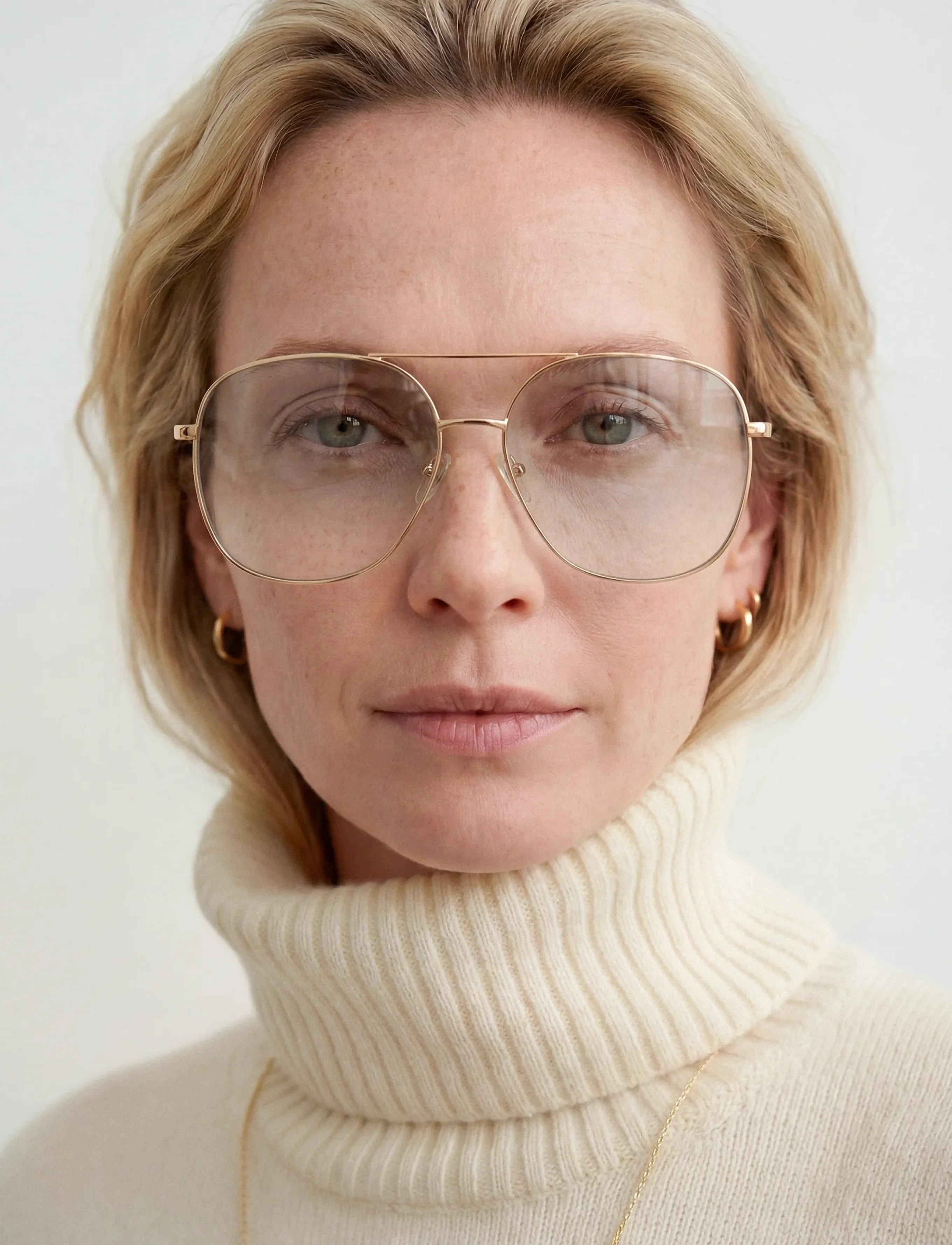 GLAS Eyewear Ella Gold Tinted, 2.5, Sunglasses, - Aviator Frauen
