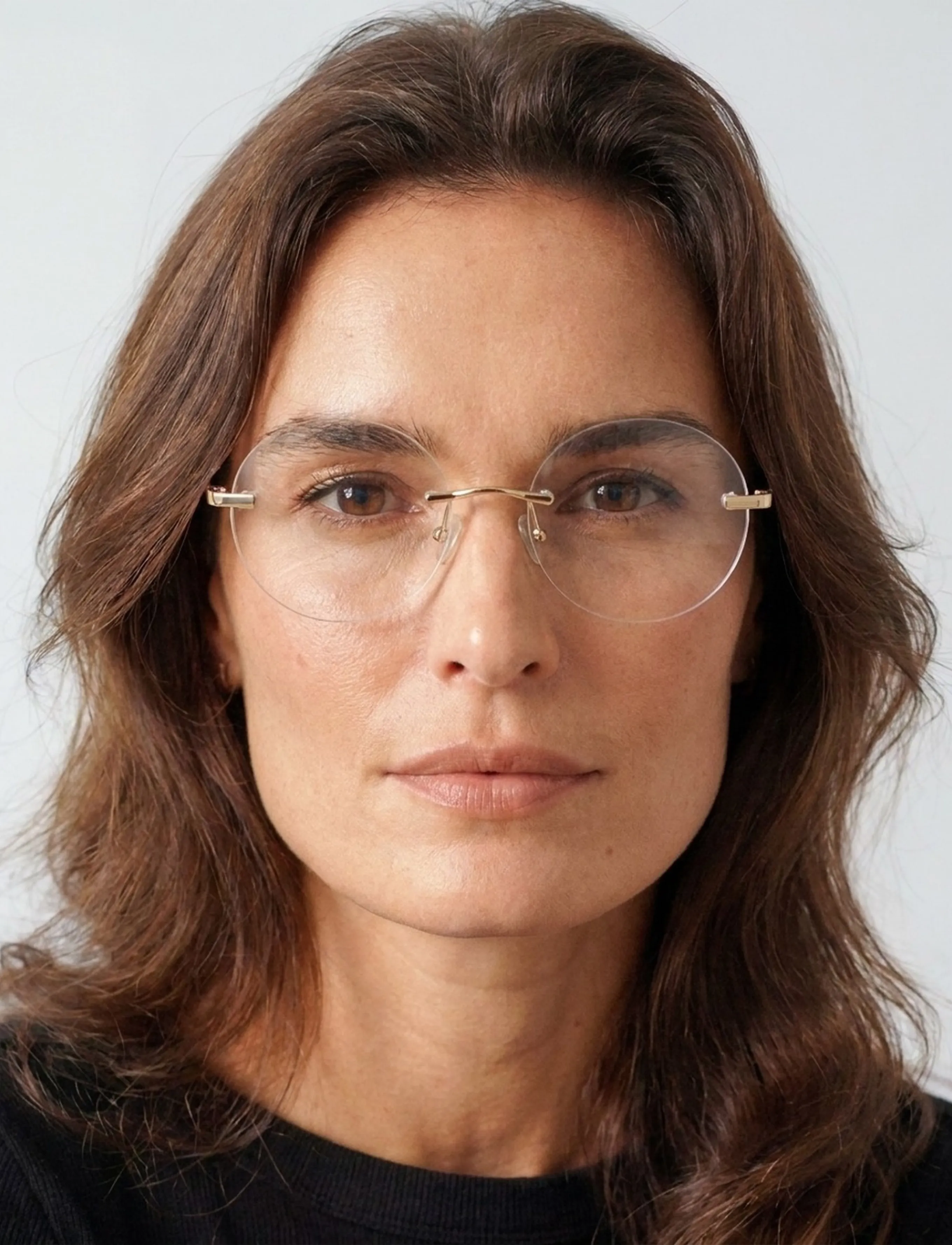 GLAS Eyewear Grace Gold Rimless Readers, 1.0, Accessories, - Reading Glasses, Toej-til-kvinder