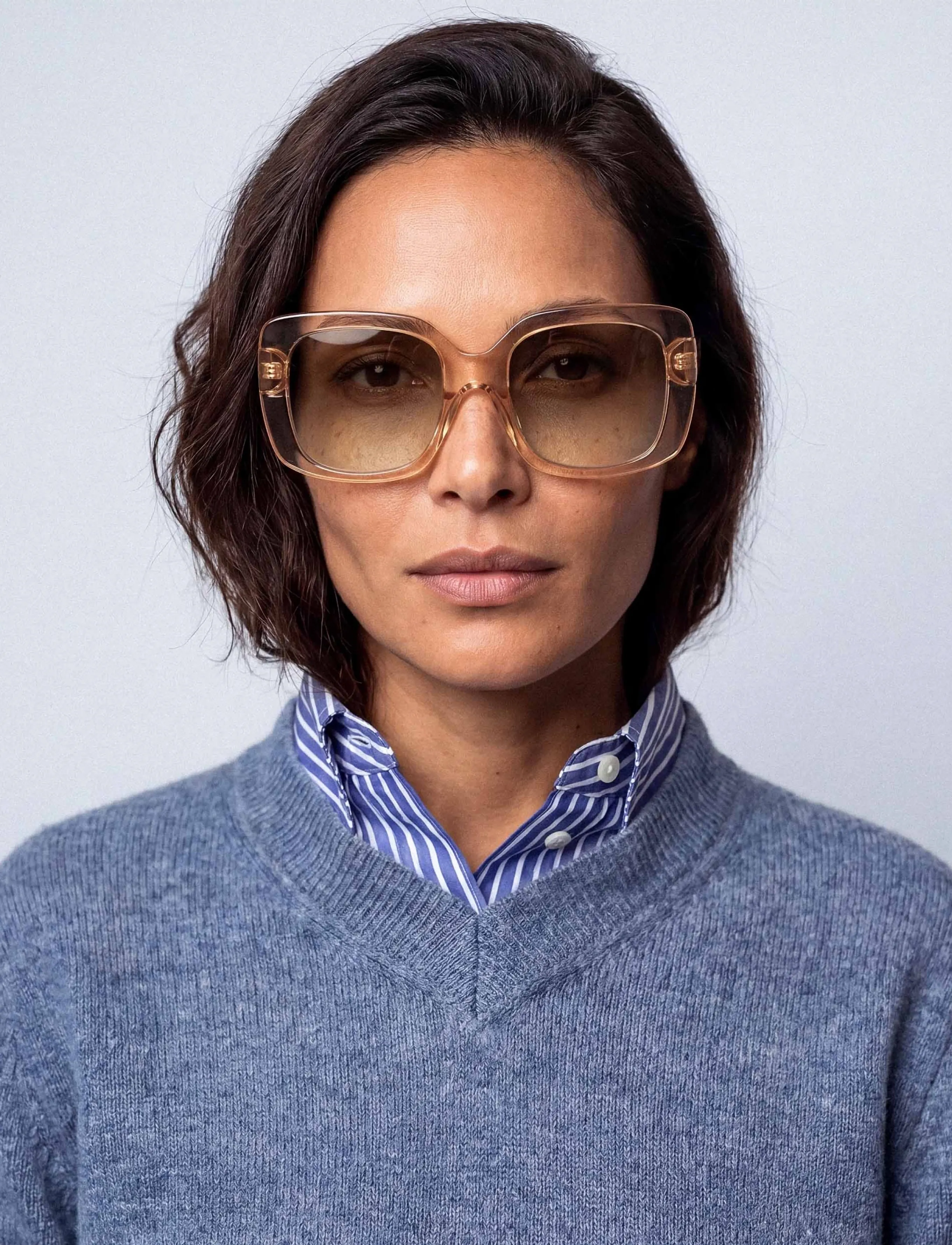 GLAS Eyewear Mio Caramel Tinted Readers, 2.0, Sunglasses, Braun - Square Frame Frauen